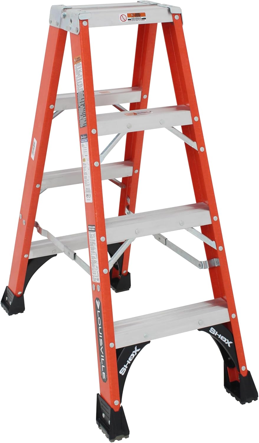 Louisville Ladder 4-Foot Fiberglass Twin Front Step Ladder, 375-Pound Load Capacity, Type IAA, FM1404HD