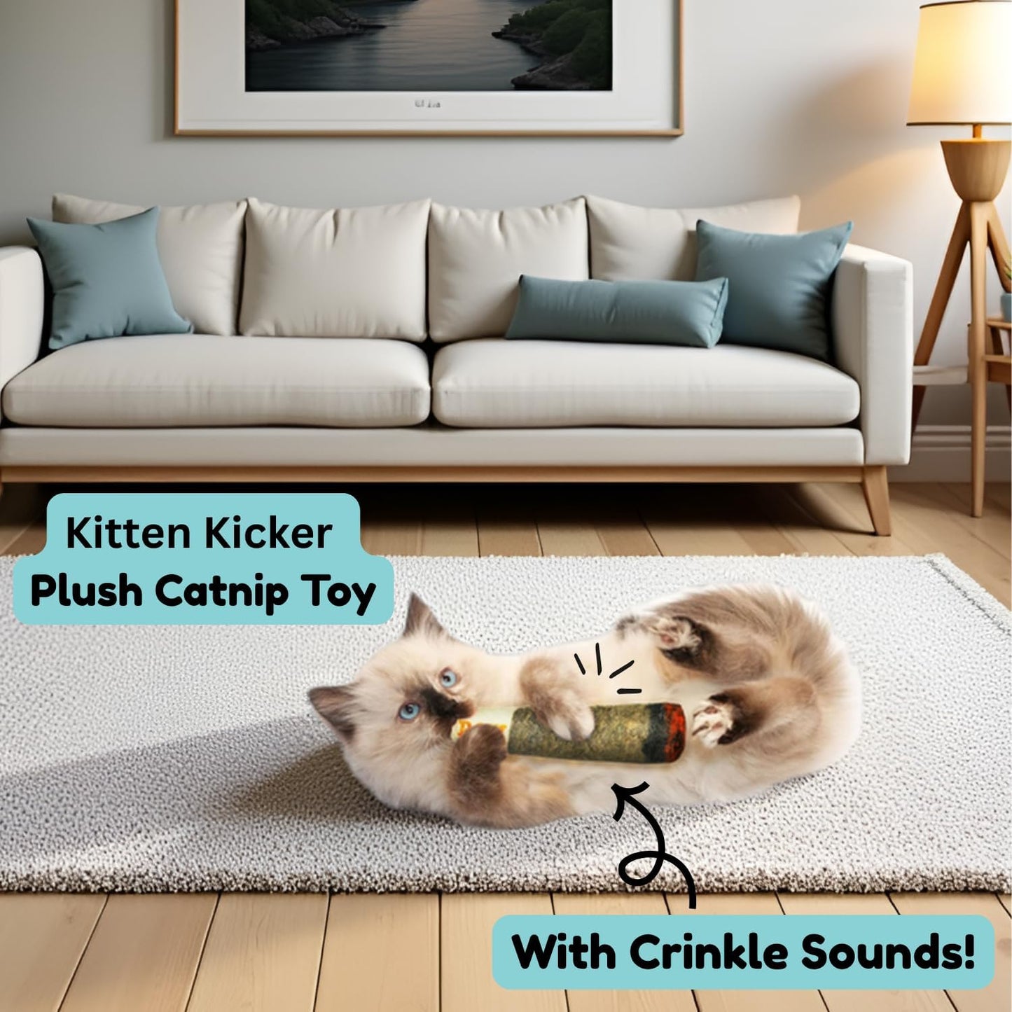 Nestpark Cat Doobie Catnip Cat Toy - Crinkle Kitten Kicker with Extra Strong Catnip - Funny Interactive Cat Toy Indoor Cat Gifts