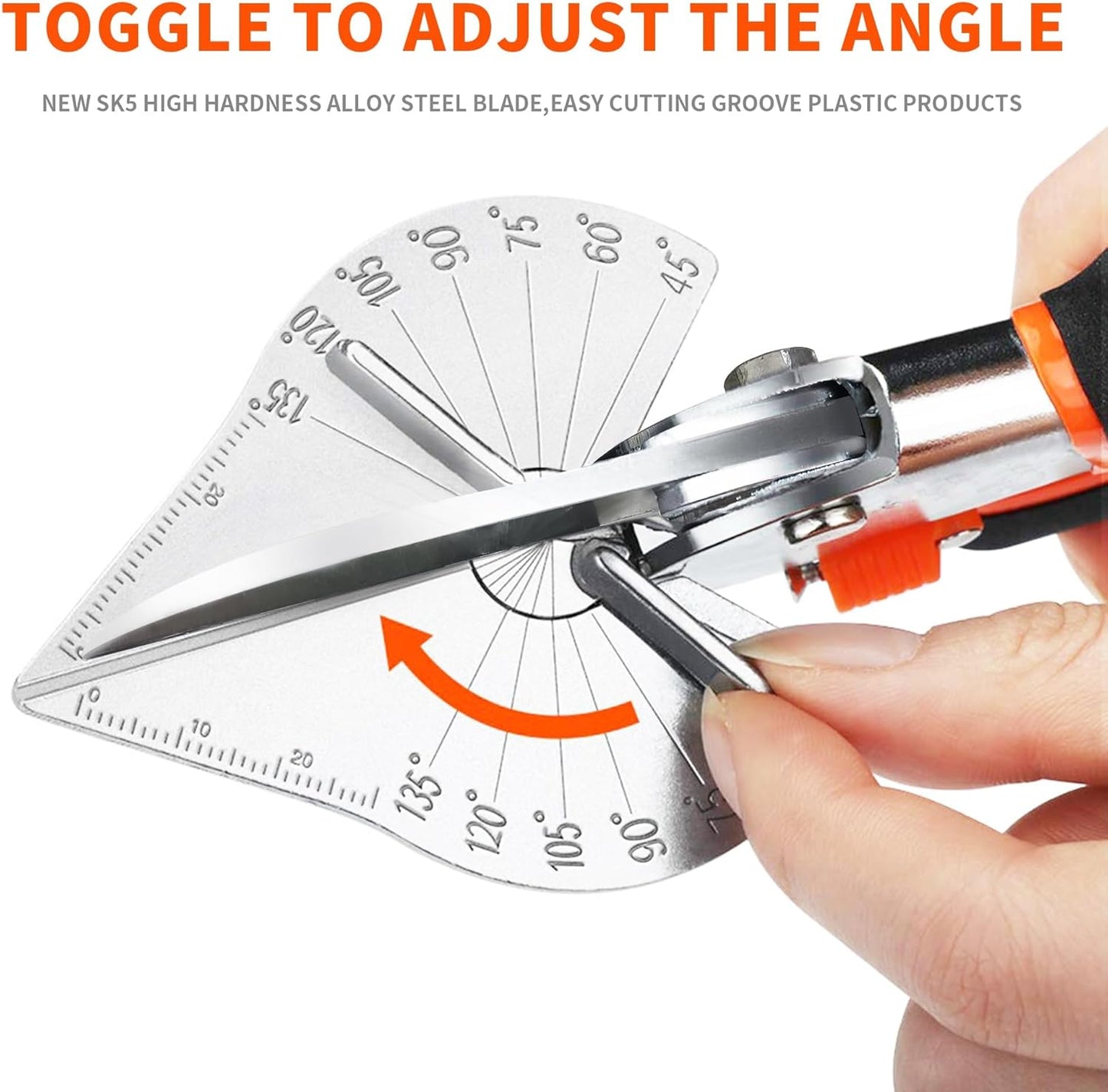 GARTOL Miter Shears- Multifunctional Trunking Shears for Angular Cutting of Moulding and Trim, Adjustable at 45 to 135 Degree, Hand Tools for Cutting Soft Wood, Plastic, PVC, with Replacement Blades