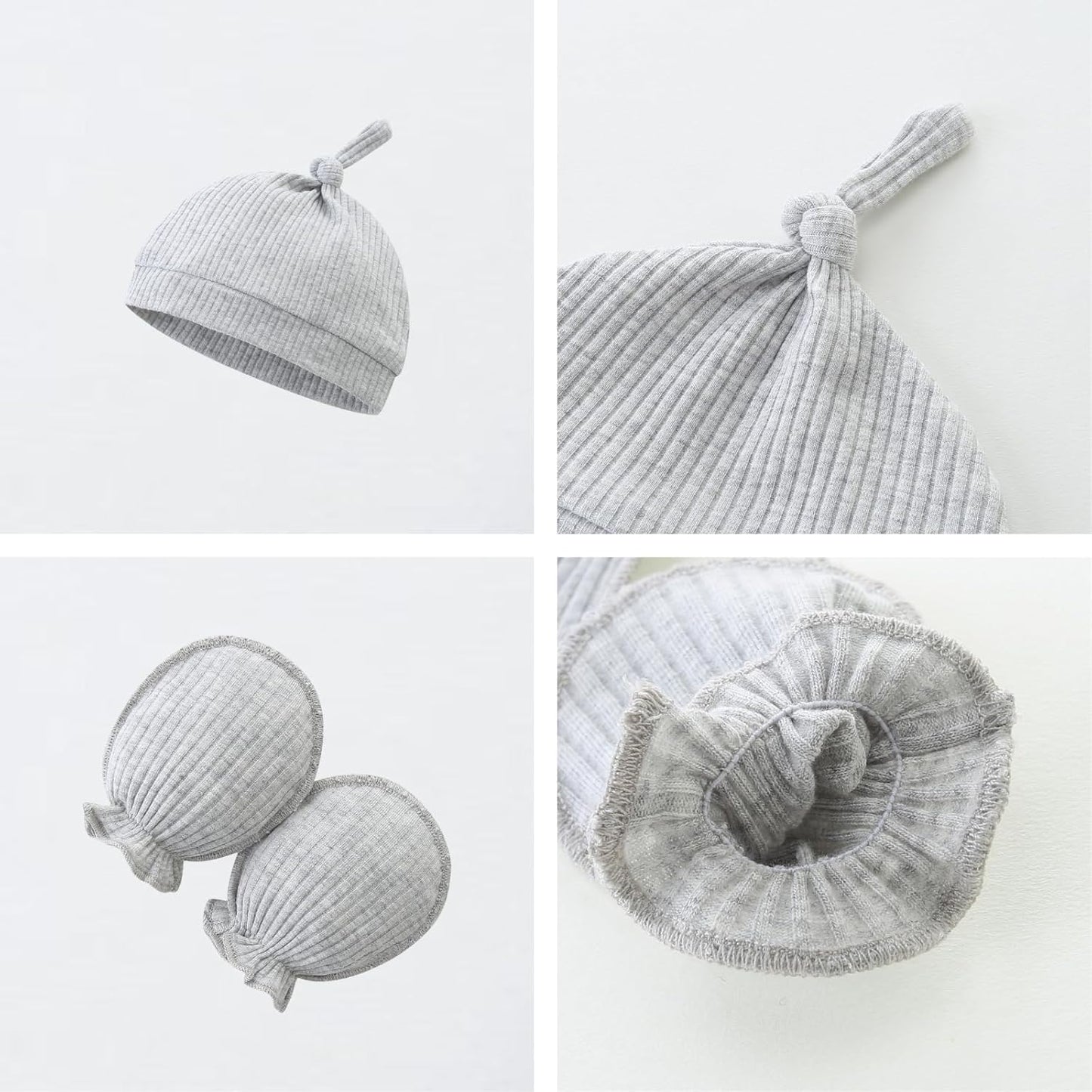 Baby Romper with Baby Mittens & Newborn Hats Footless Long Sleeve Solid Onesie Hi Im New Here