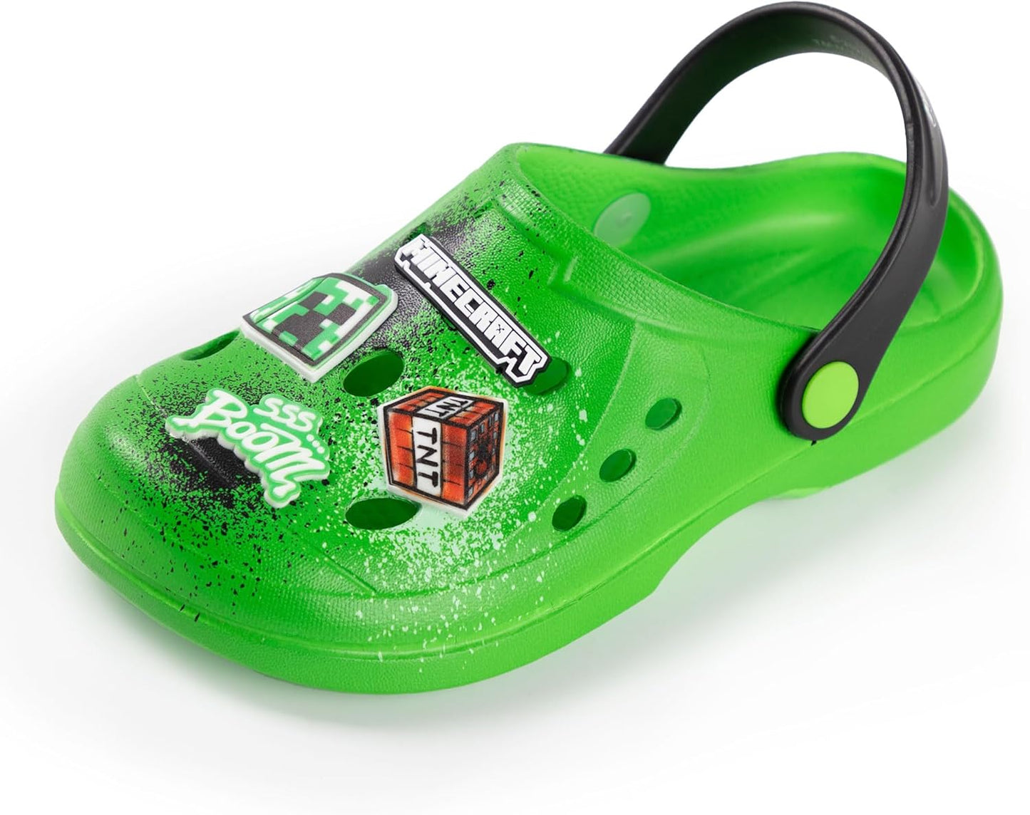 Minecraft Creeper Green Clogs | Boys Beachwear Footwear | TNT Boom Cartoon Design | Streetwear Style Kids Gaming Accessories