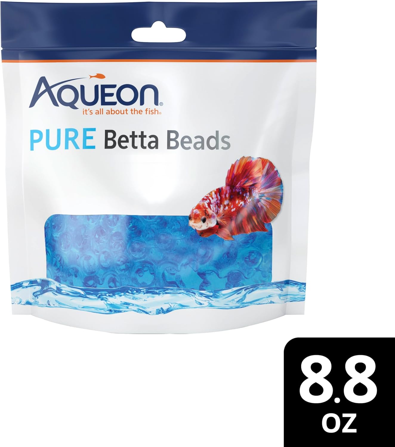 Aqueon PURE Betta Beads, Water Care for Unfiltered Aquariums, Maintains Clear Water and Helps Breakdown Organic Sludge, Blue