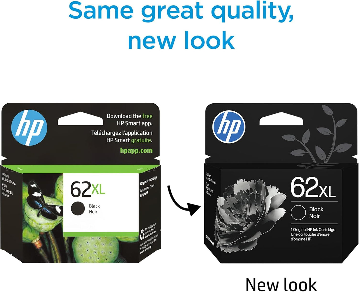 HP 62XL Black High-Yield Ink Cartridges | Works with Printer Series: Envy 5540, 5640, 5660, 7640, OfficeJet 5740, 8040, OfficeJet Mobile 200, 250 | Instant Ink Eligible | C2P05AN | Packaging May Vary