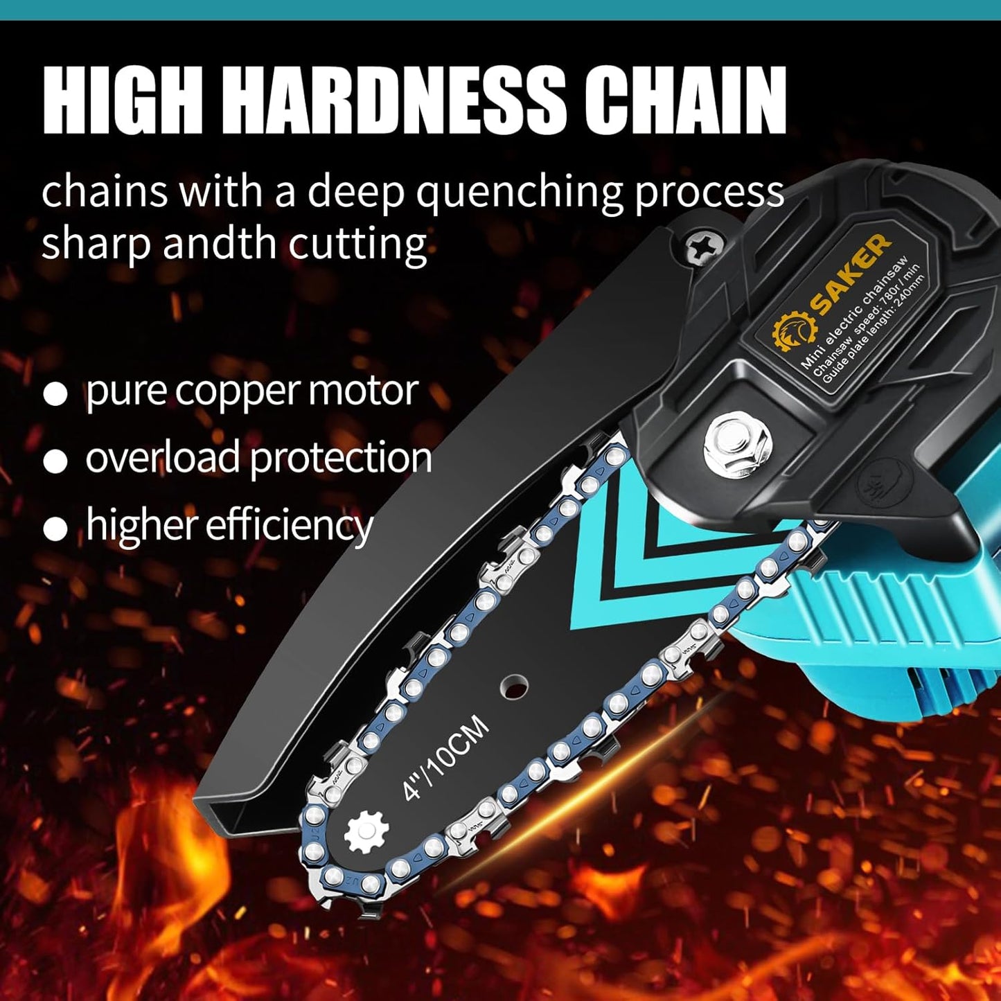 Saker Mini Chainsaw,Portable Electric Chainsaws Cordless,Handheld Chain Saw Pruning Shears Chain Saws for Tree Branches,Courtyard,Household and Garden,Gifts for Men Dad Husband Women