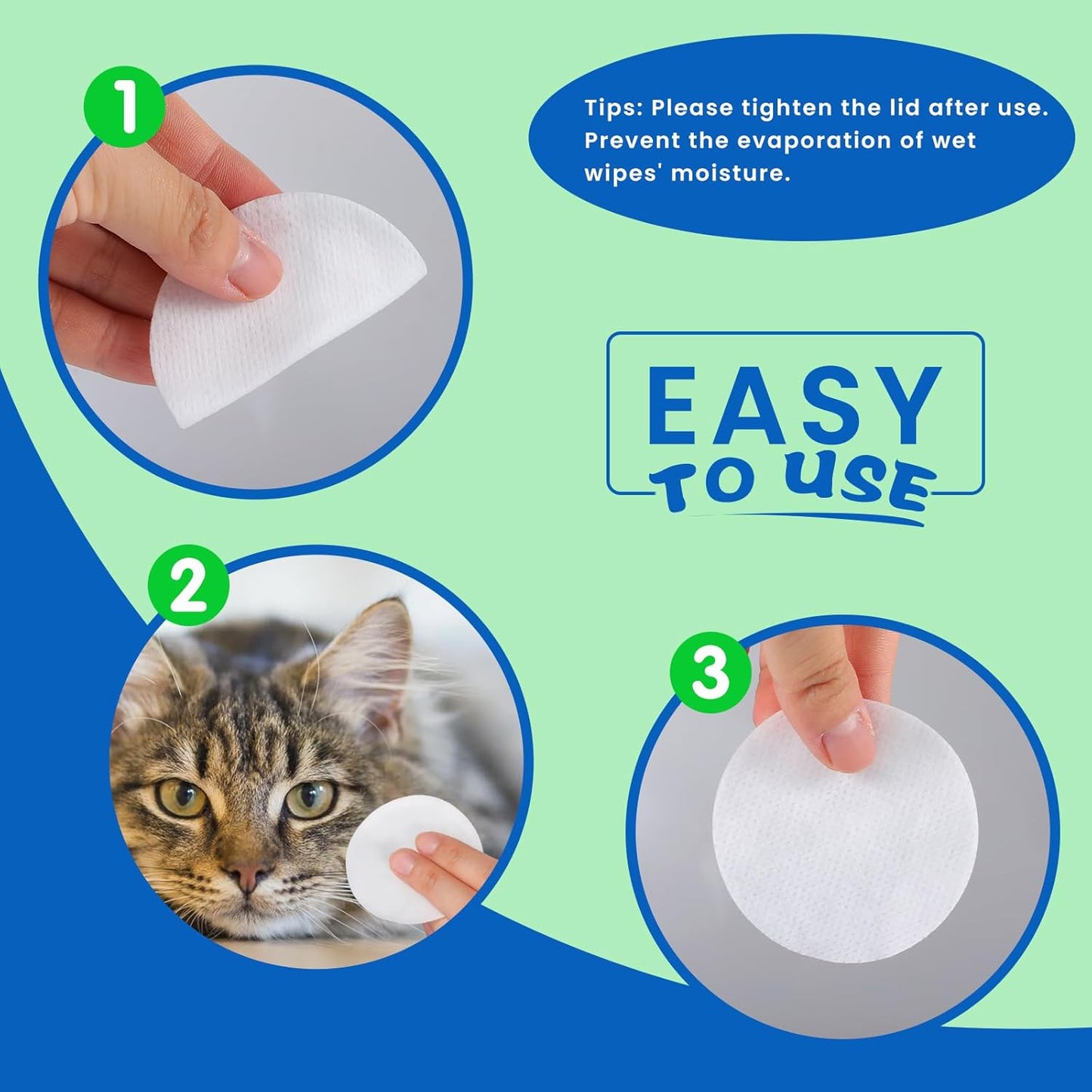 VOISEN 400Pcs Eyes Wipes for Dogs, Pet Tear Stain Remover Wipes, Care Eye Wash Pads for Dogs and Cats, Face, Eye Cleaner Pads to Gently Remove Discharge, Eye Wipes for Dogs & cat Eye Wipes