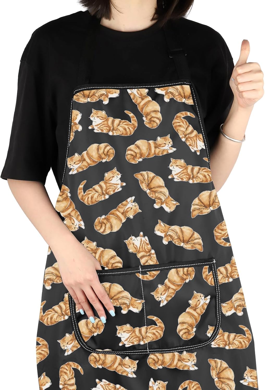 VAMSII Plant Lover Gift Cat Gardening Apron With Pockets Cat Mom Gift Gardener Apron
