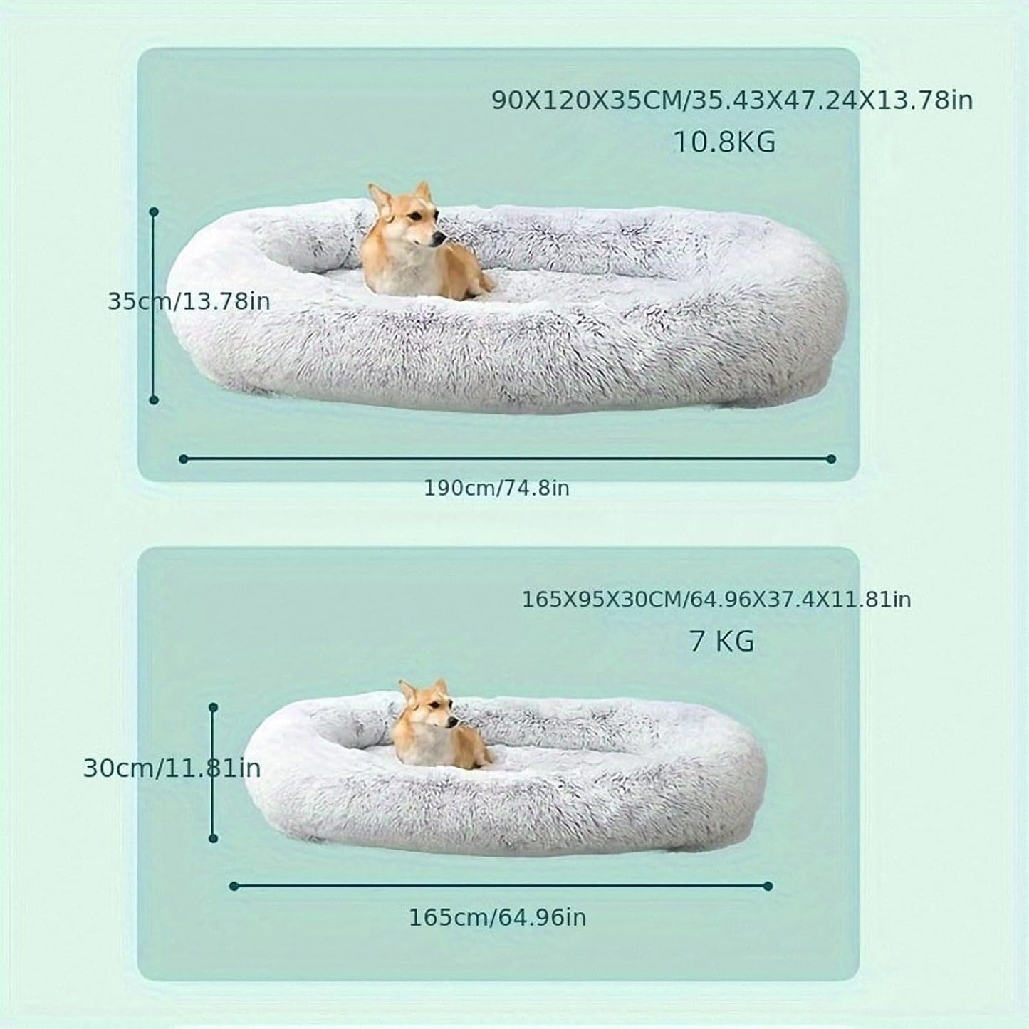 Plush Large Adult Dog Bed, Giant Human Pet Sleeping Bean Bag, Washable Lunch Break Bed (165 * 100cm) (165 * 100cm)