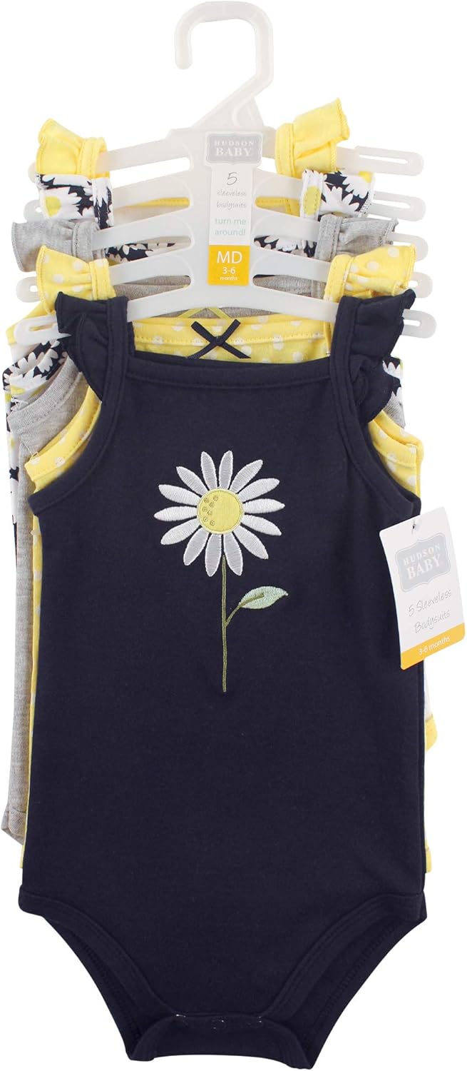 Hudson Baby Unisex Baby Cotton Sleeveless Bodysuits