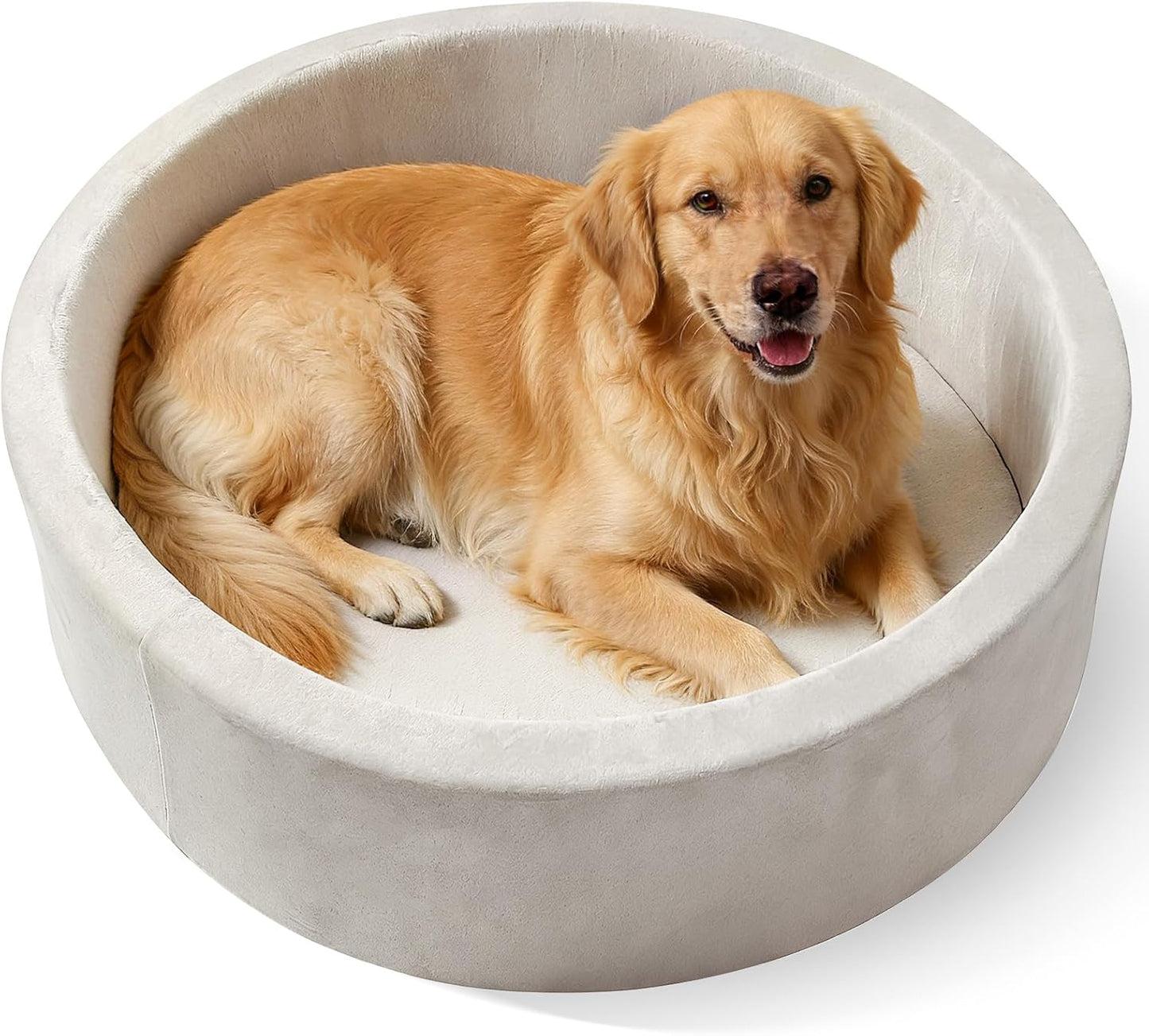39 Inch Round Dog Bed Ball Pit, Indoor Playpen for Cats and Small Dogs, Dual Use Pet Play and Rest Area, Gray (Balls Not Included)