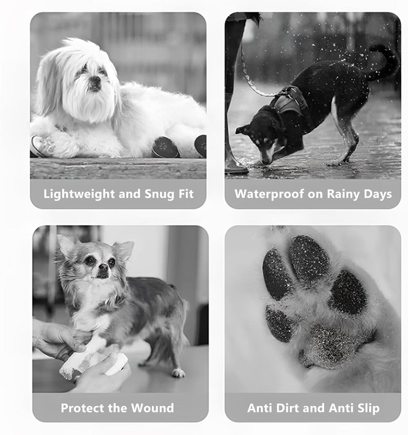 Dog Boots&Paw Protectors for Winter Snow Hiking,Puppy Anti-Slip Waterproof Rubber Rain Shoes for Small Medium Dogs_XL(Pink)