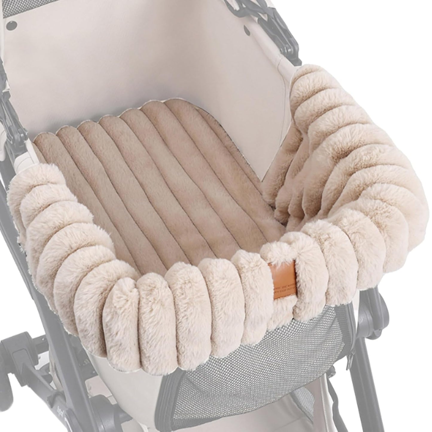 Dog Stroller Cushion - Plush Warm Washable Mat, Magnetic Buckle, Outdoor Indoor Travel, Cat Puppy House, Outside Gear, Small Grey Fabric Lightweight Aesthetic Soft Pet Comfort Device