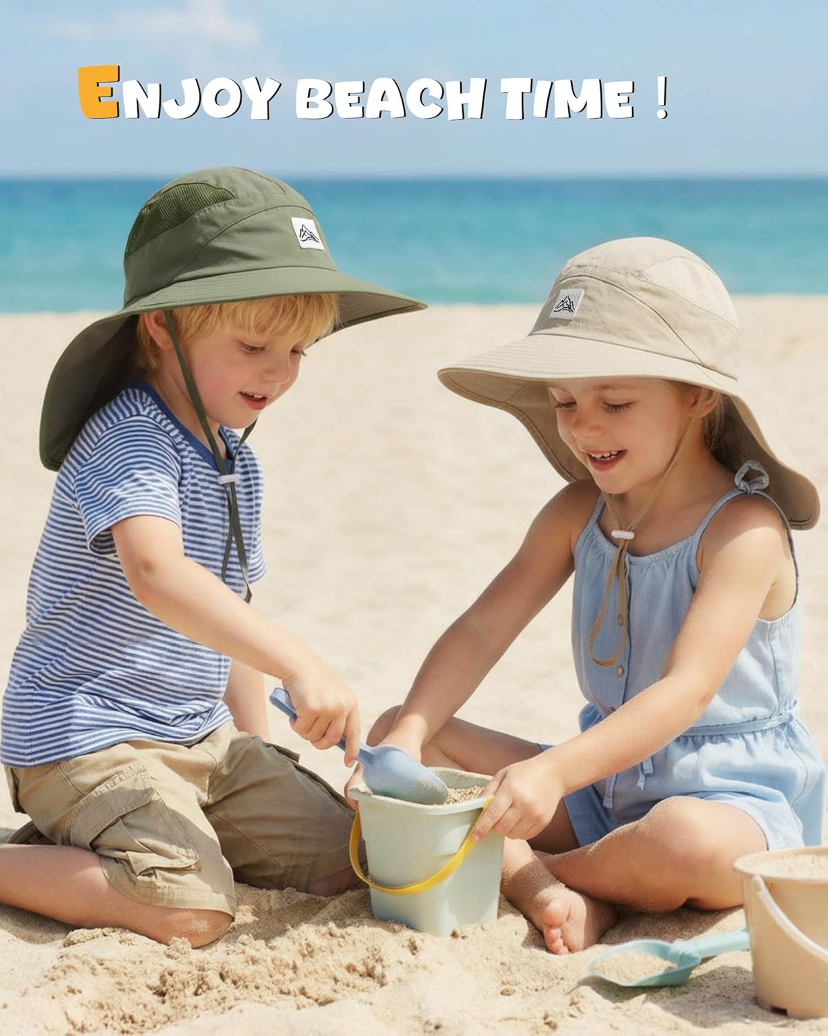 Toddler Baby Sun Hat Kids Sun Protection Summer Outdoor Sun Hats for Boys Girls Beach Fishing Hat Age 0-8 Years