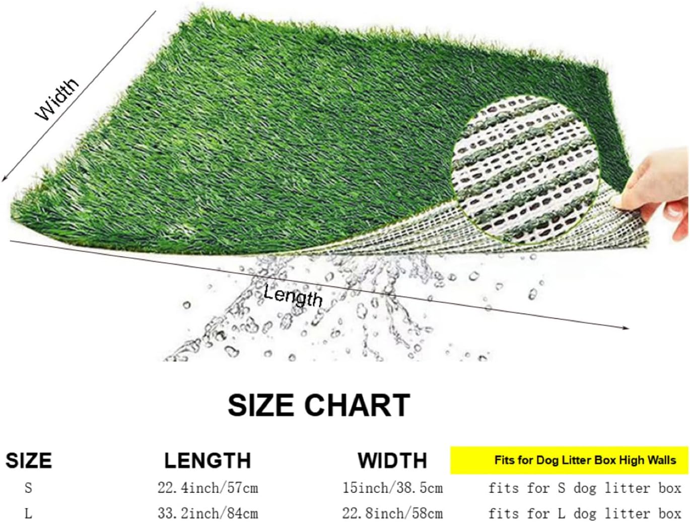 Pet Grass Pad, Artificial Puppy Potty Mat, Dog Grass Mat with Washable Design, Puppy Training Mats with Sturdy Material, Pet Accessories, Dog Pee Pad for Pets Cage Crate Sofa Garden Home Daily Use
