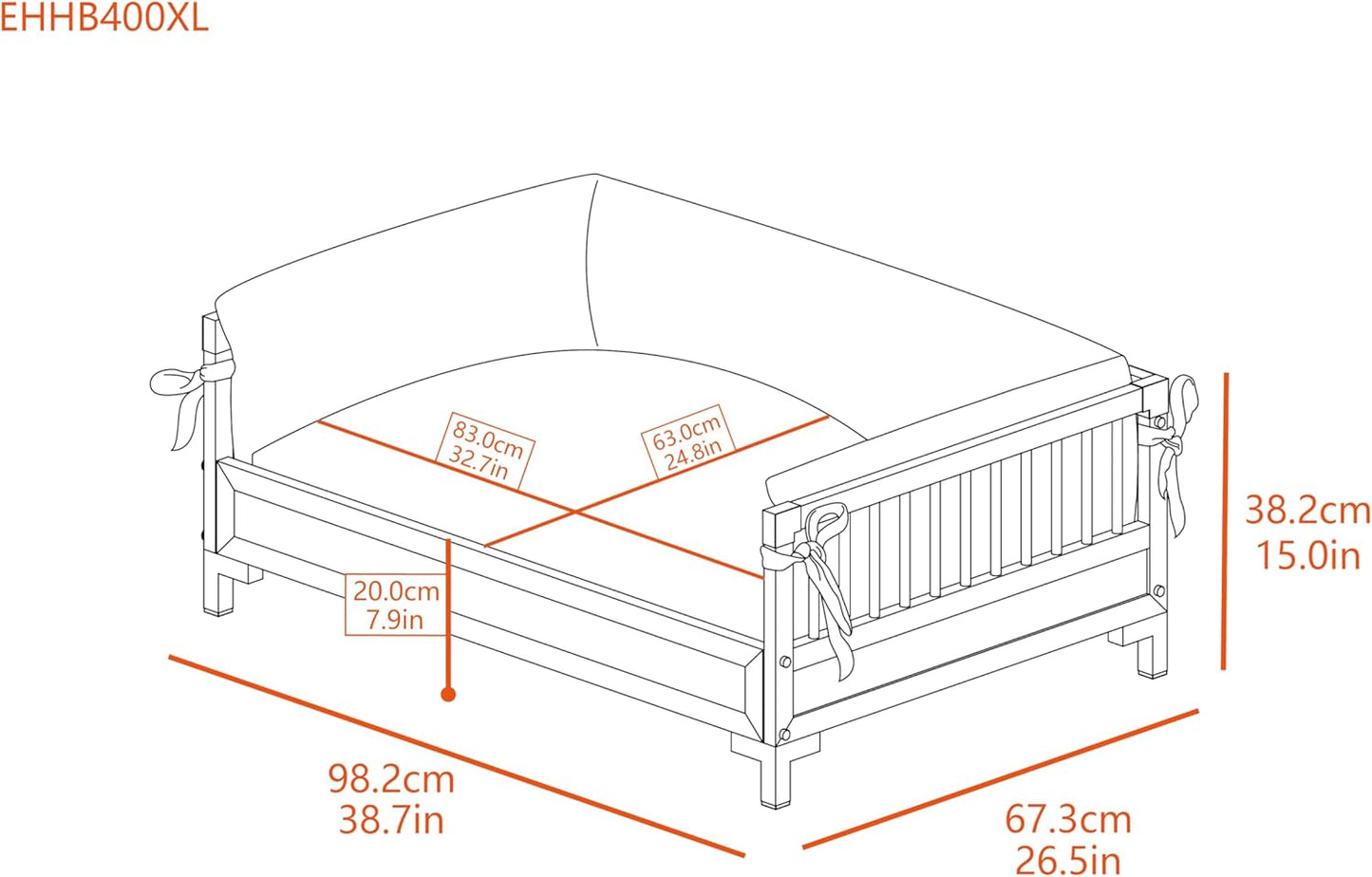 New Age Pet ECOFLEX Manhattan Raised Dog Bed, Moisture Resistant Frame with Stainless Steel Accents, Memory Foam Cushion, Grey, X-Large
