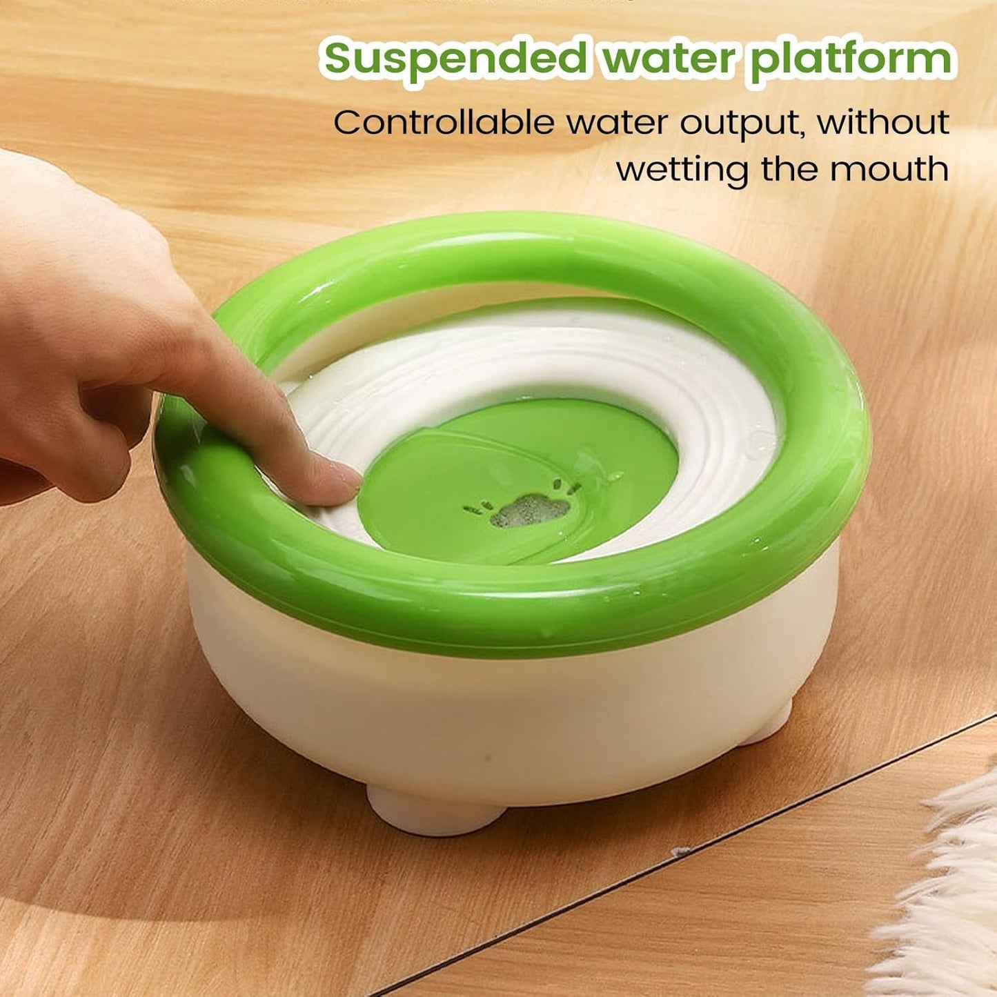 No Drip Dog Bowl, Spill Proof Cat Feeder, 1500ML Pet Drinking Bowl with Floating Disk, Water Bowls with Non-Slip Base, Puppy Kitten Bunny Feeding Clean Floor Design, Outdoor Pet Hydration