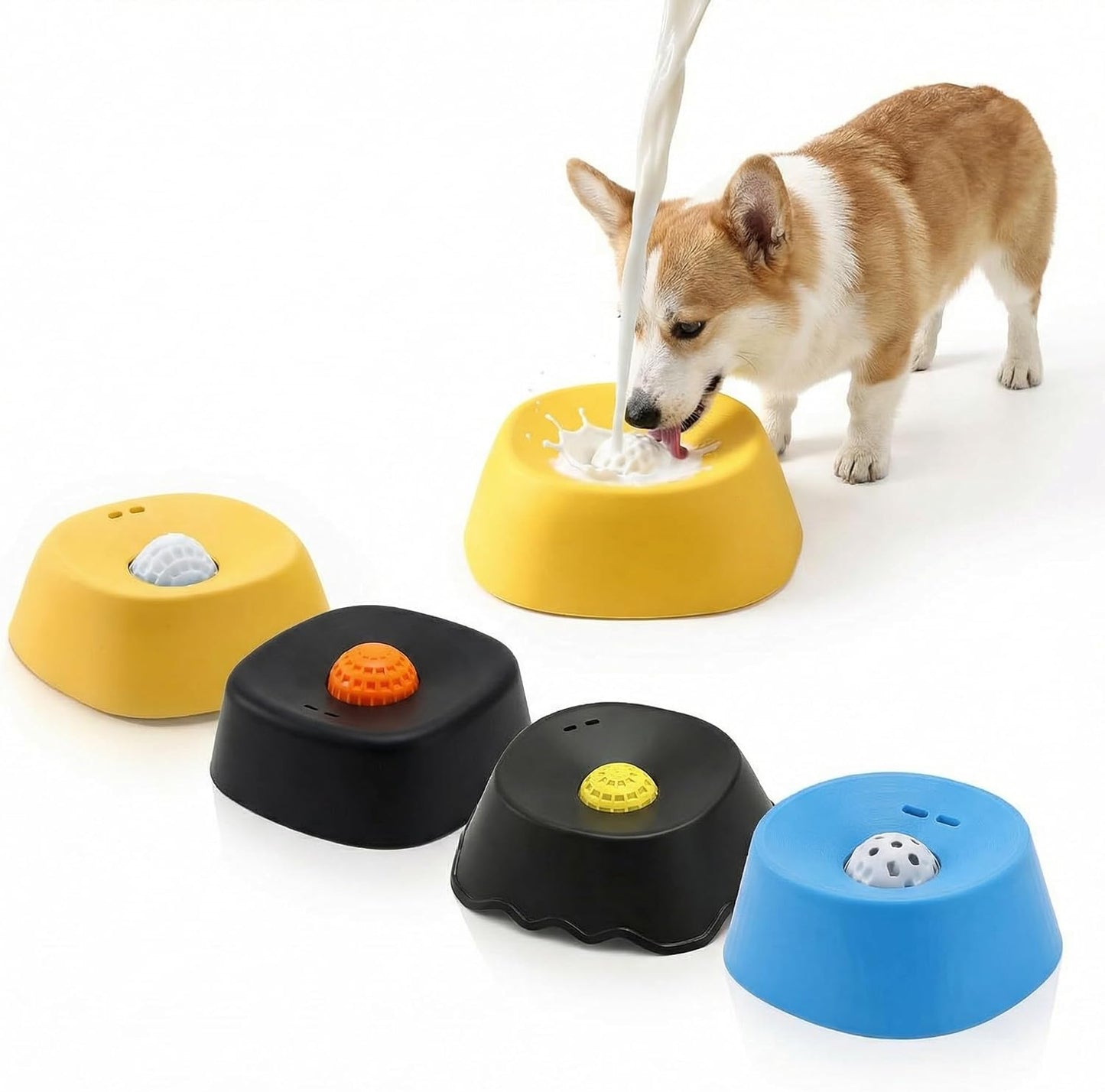 Pet Slow Feeder Bowl Set - Automatic Feeding System Anti-Choke Slow Eating Bowl for Dogs Cats Multi-Function Pet Food Water Dispenser
