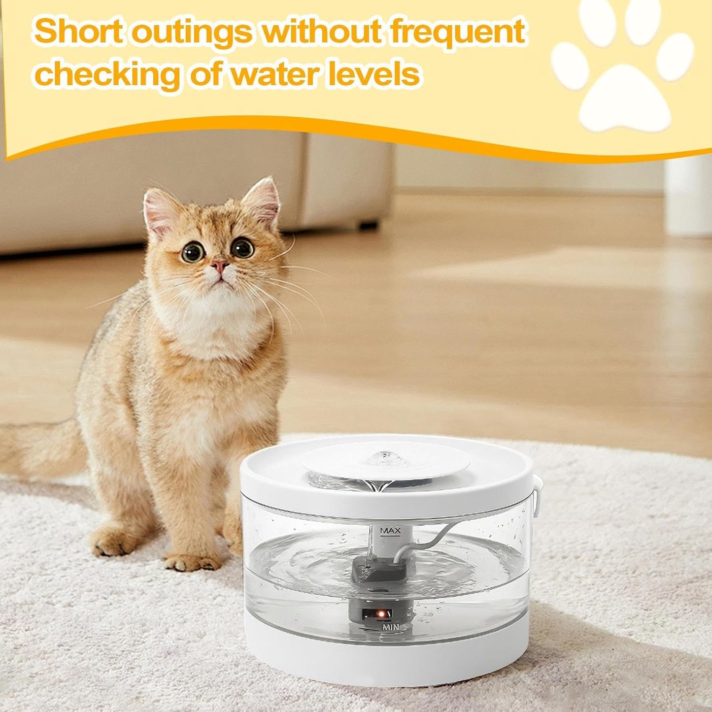 Cat Water Dispenser | Smart Anti-Spill Cat Waterer | Kitten Automatic Waterer | for Pets Dogs Puppy Kitten Indoor Home Living Room Floor Corner