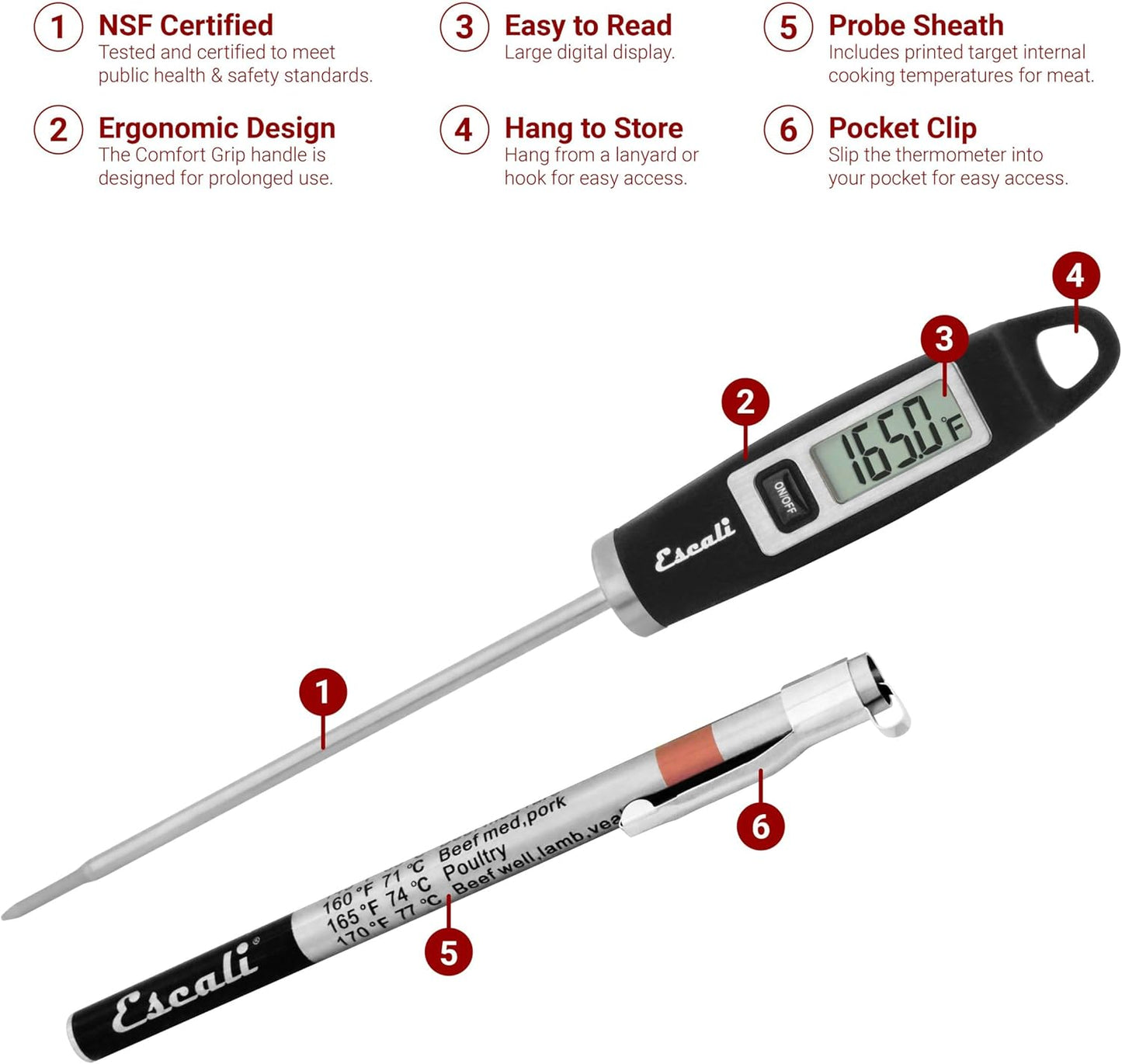 Escali Kitchen Scale and Thermometer Kit, Includes Nutro Digital Food Scale and Gourmet Digital Thermometer