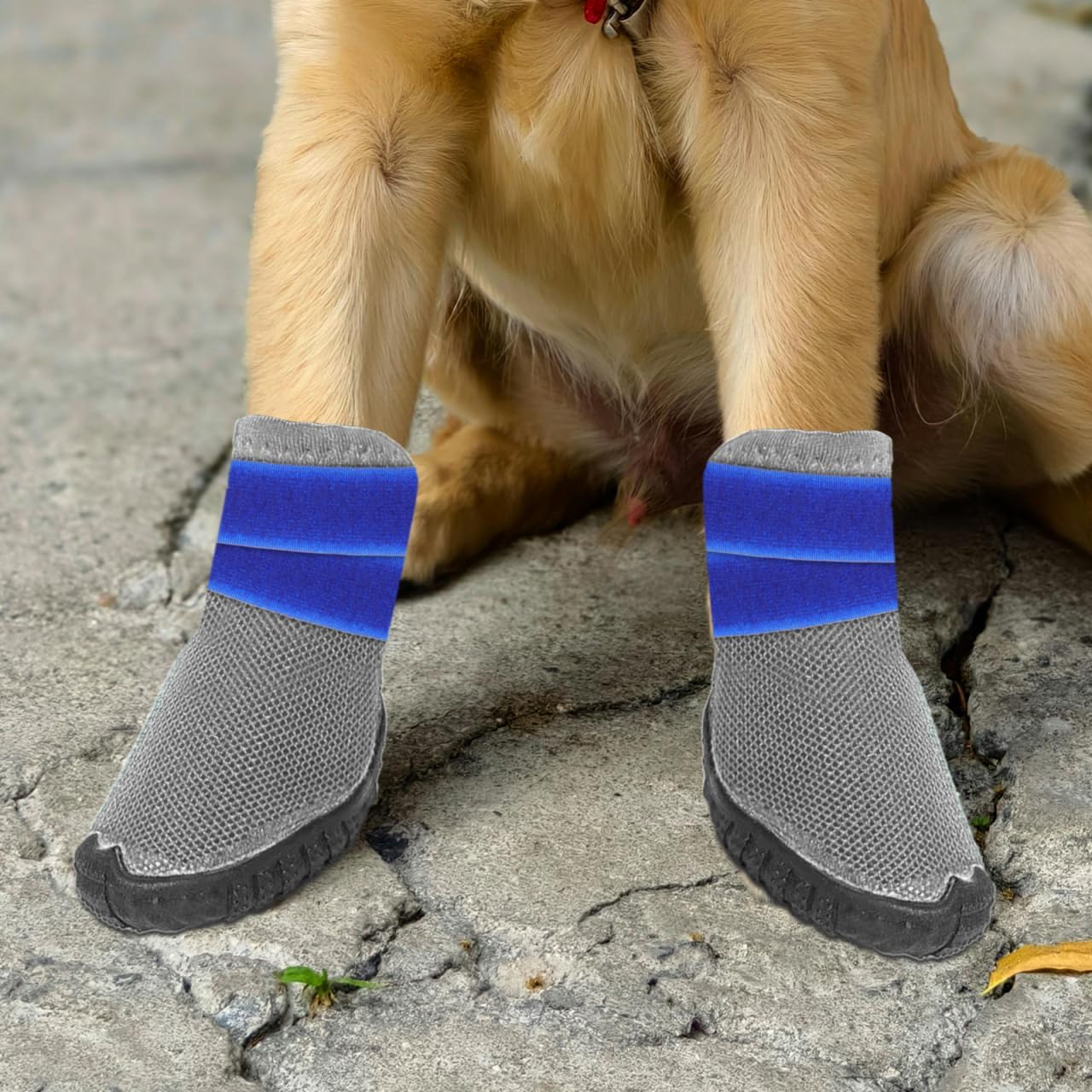 20pcs Non Slip Pet Bootie Fastener Straps Rainy Weather Paw Protector Bands for Dogs Cats Durable Blue Sock Straps for Secure Fit and Outdoor Adventures