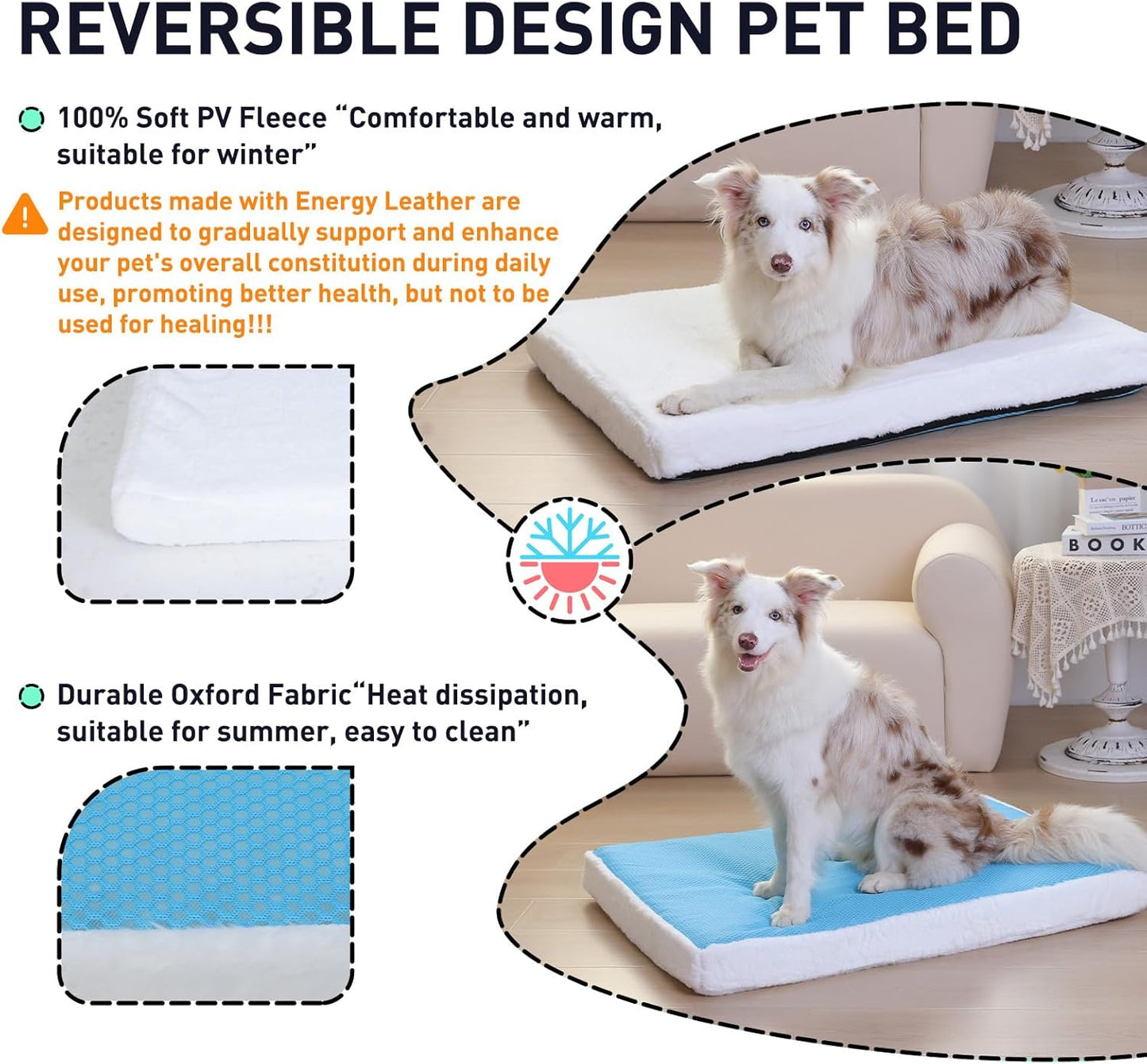 Indestructible Dog Bed for Large Dogs - Memory Foam Dog Bed with Reversible Breathable Mat, 4-Sided Bolster, Machine Washable Cover & Non-Slip Bottom, 36 x 27 x 6 Inch