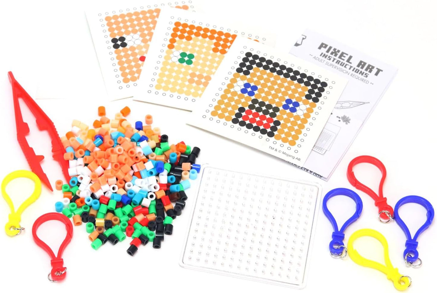 Tara Toys Minecraft Pixel Art Bead Kit 800 Beads, Templates & Pegboards Build Minecraft Pixel Characters & Tools Creative Craft Toy for Kids Ages 6