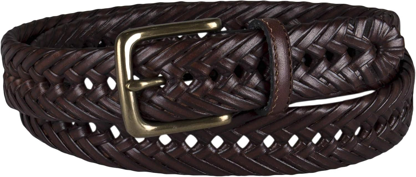 Tommy Hilfiger Men's Fully Adjustable Leather Braided Belt, Classic Strap for Jeans, Khakis & Dress Pants