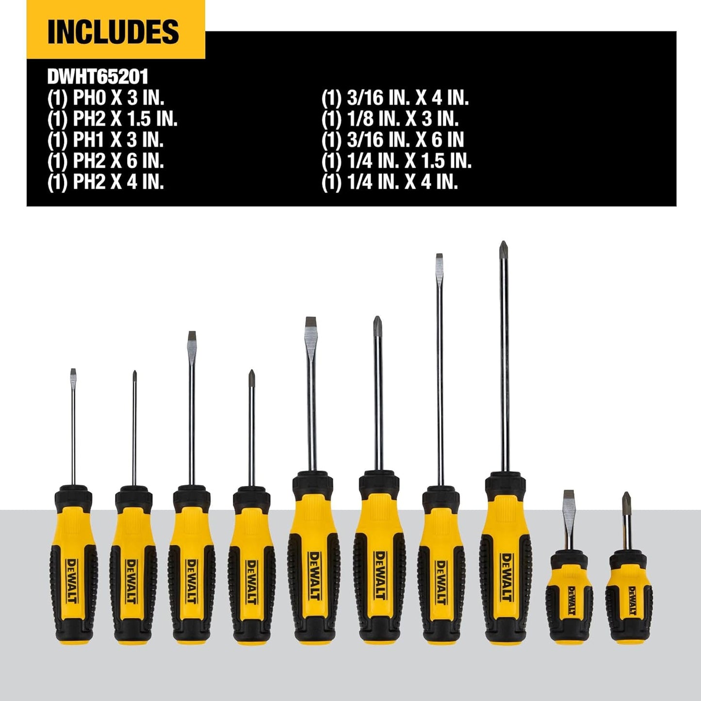 DEWALT Fixed Bar Screwdriver Set (10 pc.) (DWHT65201)