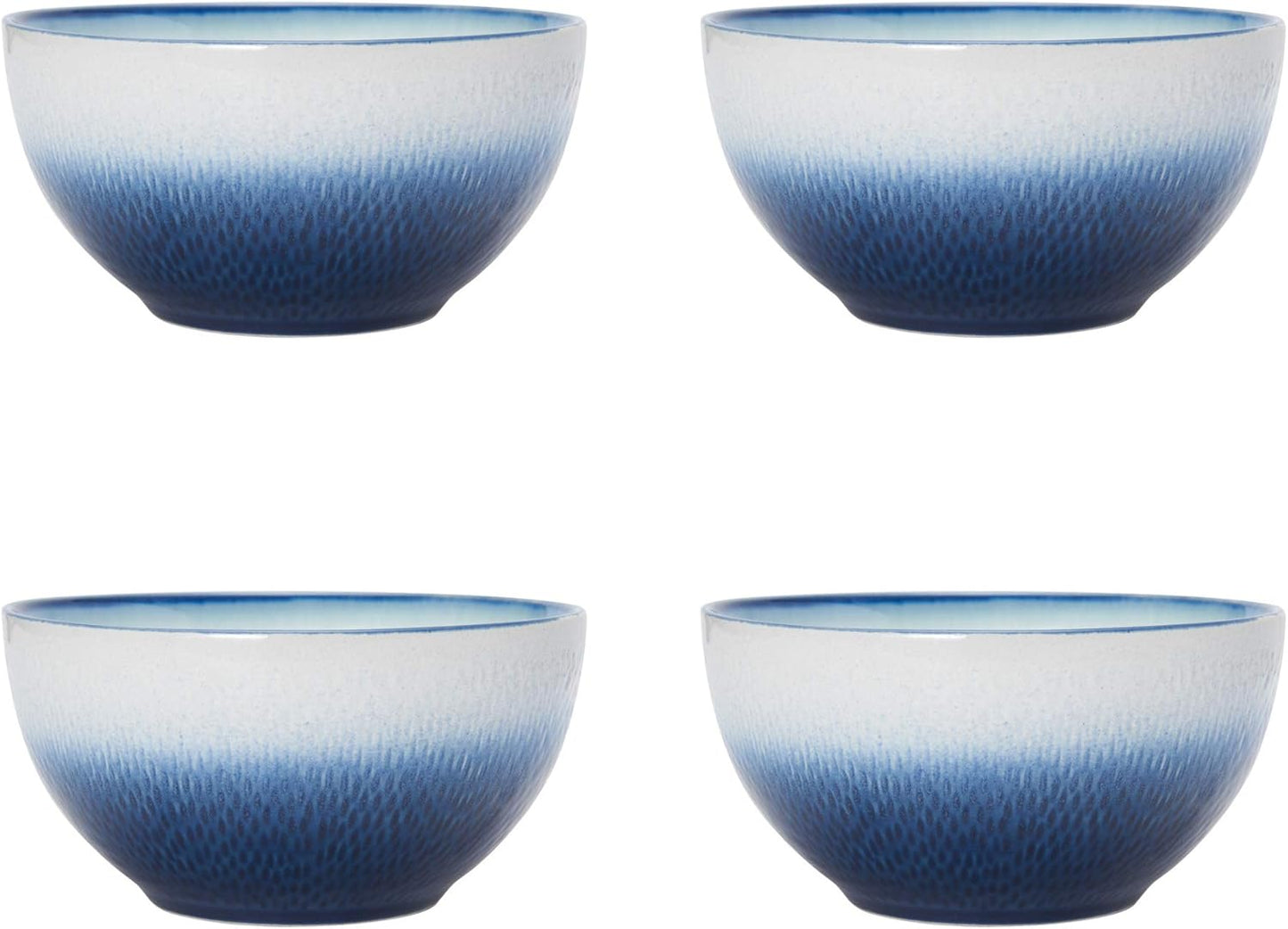 Pfaltzgraff Eclipse Blue 16-Piece Stoneware Dinnerware Set, Service for 4 with Dinner Plates, Salad Plates, Bowls and Mugs, Dishwasher and Microwave Safe