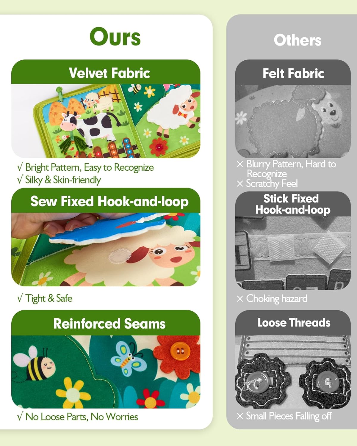 hahaland Busy Book for Toddlers 1-3 - Montessori Toys Busy Board for 1 Year Old Boy Gifts Girl Toys Educational Learning Quiet Activity Books Gifts Toddler Easter Basket Stuffers One Year Travel Toys