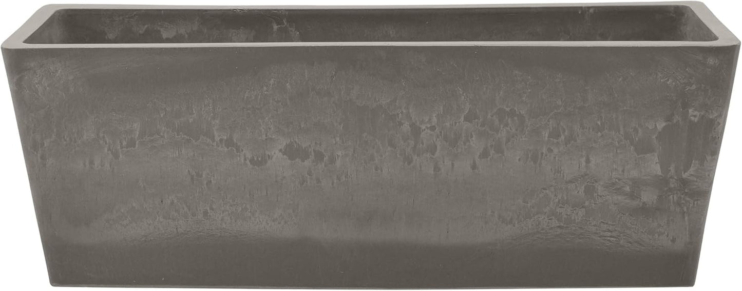 Arcadia Garden Products PSW U45CT Plastic/Stone/Wood Composite Simplicity Window Box, No Drainage Hole (Drillable), 17.5" x 7" x 6", Cement Color