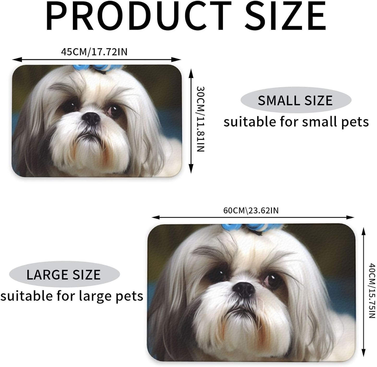 Pet Feeding Mat Leather Dog Food Mat Waterproof Pet Tablecloth Shih Tzu Dog Pet Placemat for Dogs Absorbent Dog Bowl Mat Anti-Slip Dogs Mats for Food and Water