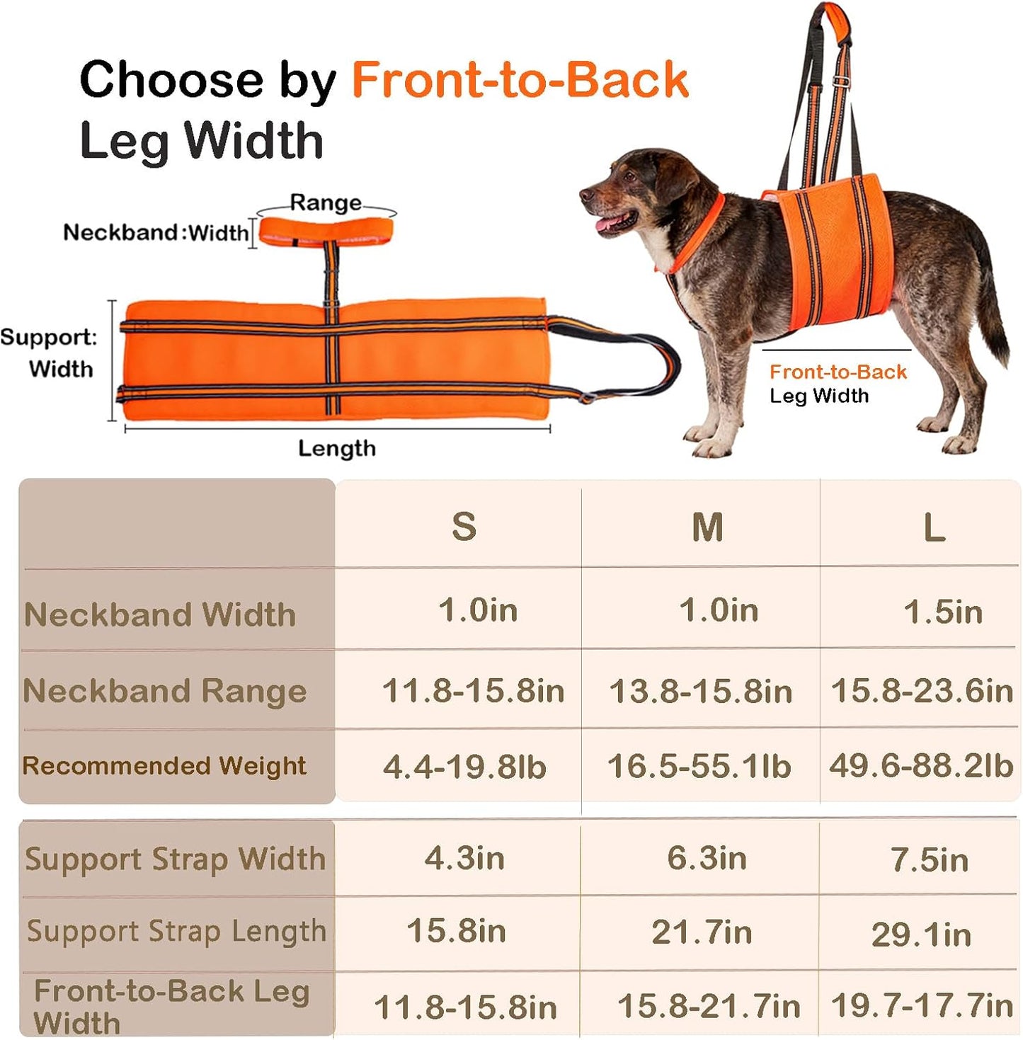 Adjustable Dog Lift Harness, Rear Leg Support and Rehab Harness for Small Dogs, with Stabilizing Strap and Reflective Strip, Helps Assist Elderly, Disabled, and Post-Surgery Dogs
