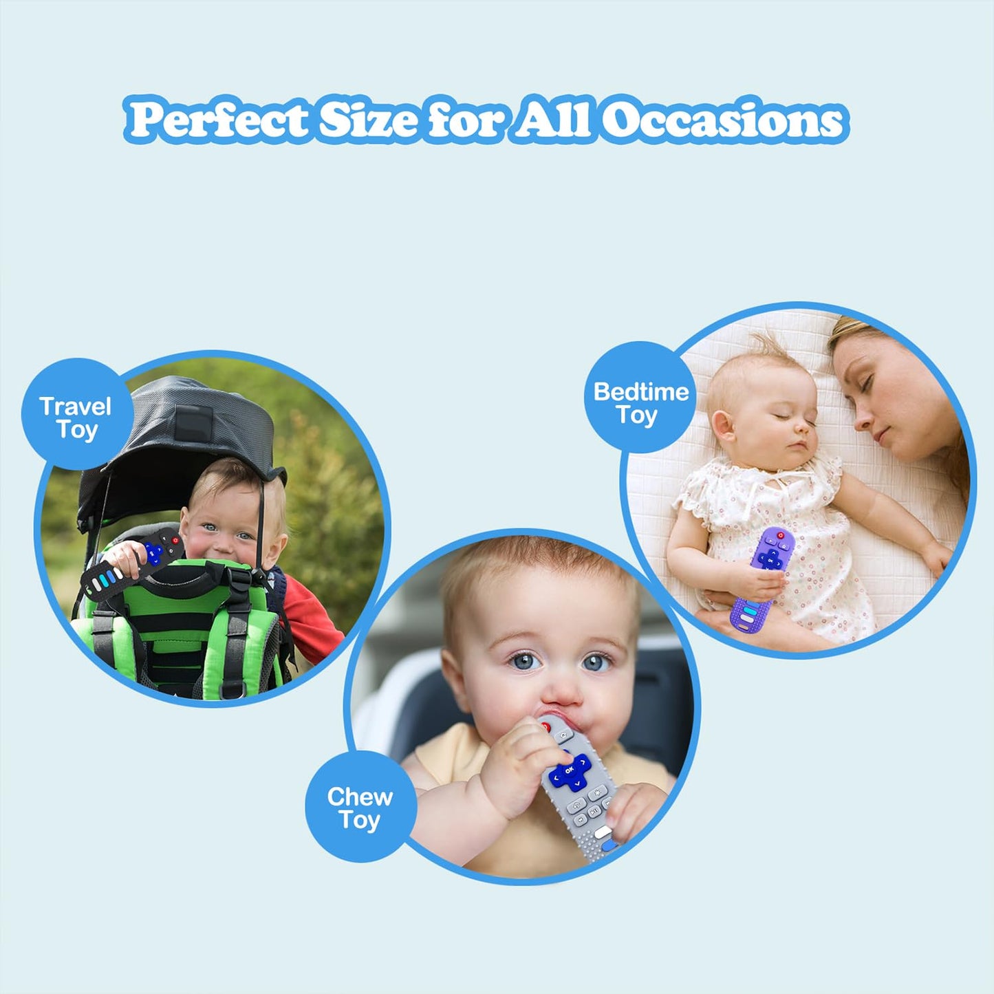 Baby Teething Toys, Food Grade Silicone Teether for Babies 3 6 12 18 Months, TV Remote Shape Toddlers Chew Toys, Freezer BPA Free (Pink RC)