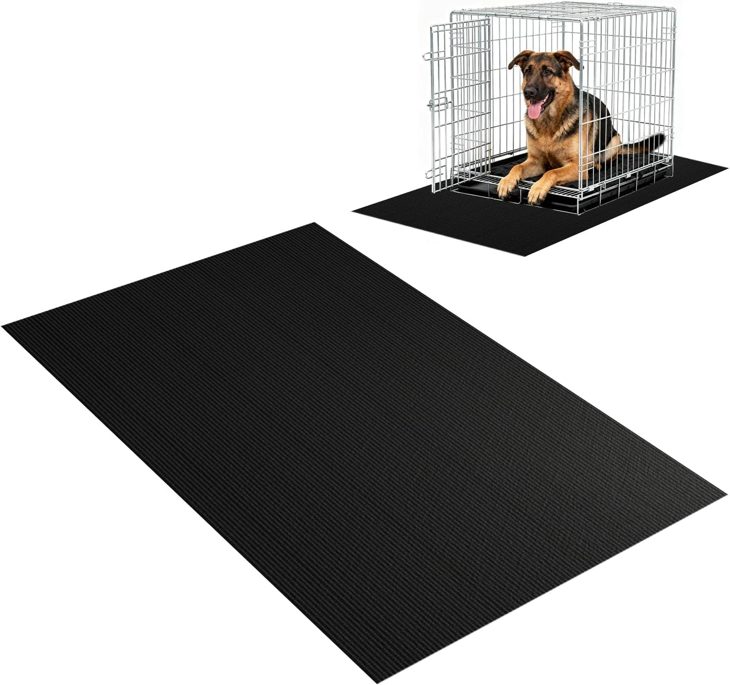 Pet Crate Floor Protection Mat, Mat for Under Dog Crate, 23.6" x 47.2" XL Thin Cut to Fit Design Washable Floor Covering Reusable Waterproof Non Slip Rug Whelping Pad for Pet (X-Large)