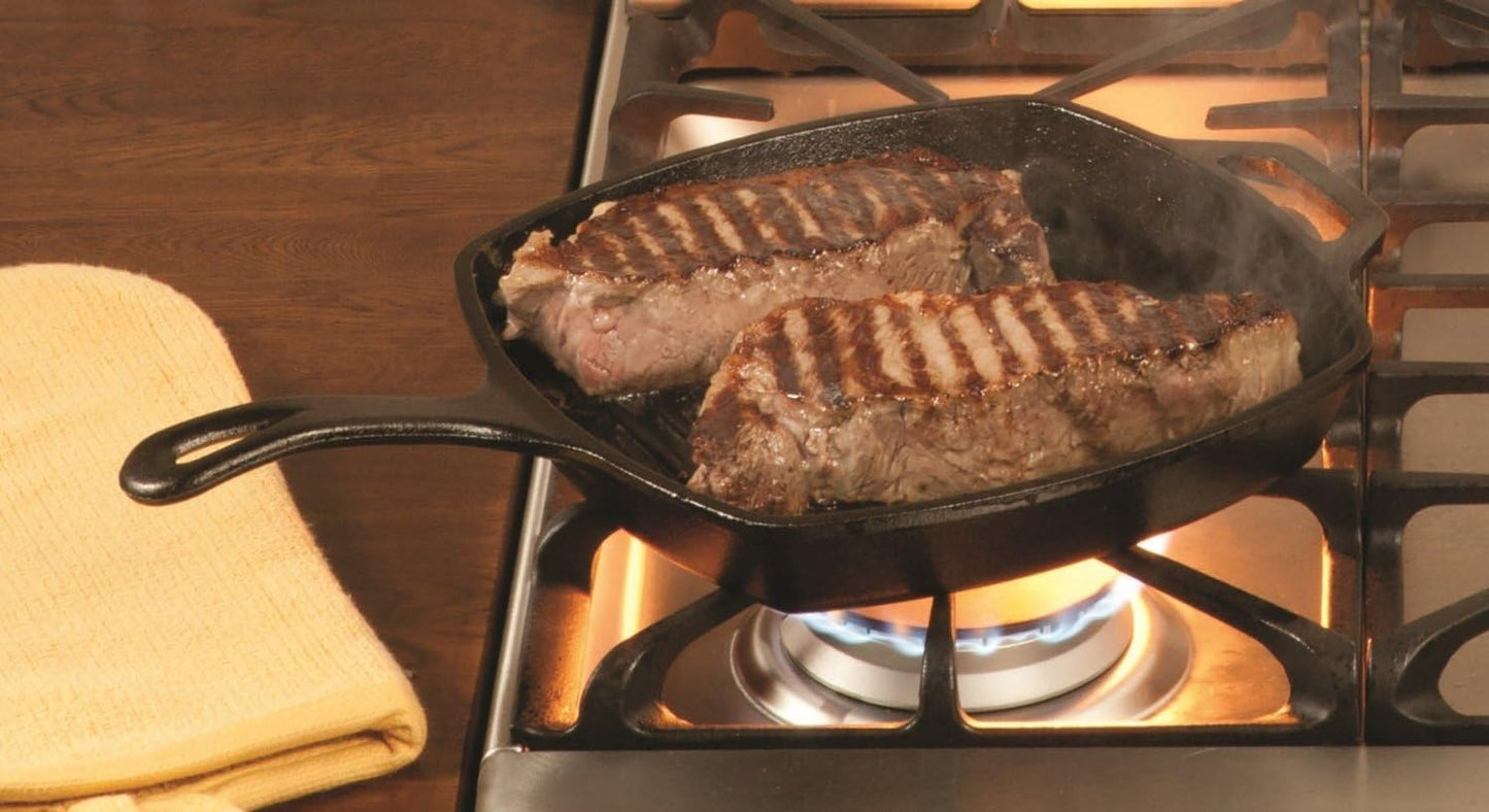 Lodge Manufacturing Company Lodge Cast Iron 10.5-inch Square Grill Pan, Black