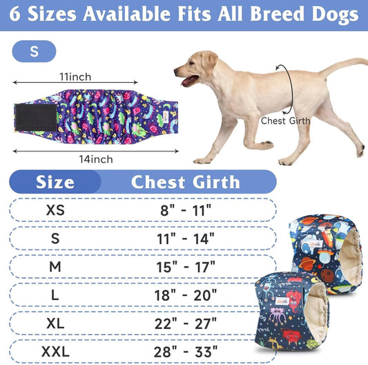 Dog Diapers Male, Belly Bands for Male Dogs, Pack of 5, High Absorbing Extra Small Male Dog Wraps for Doggie & Puppy in Incontinence or Excitable Urination and Training(S)