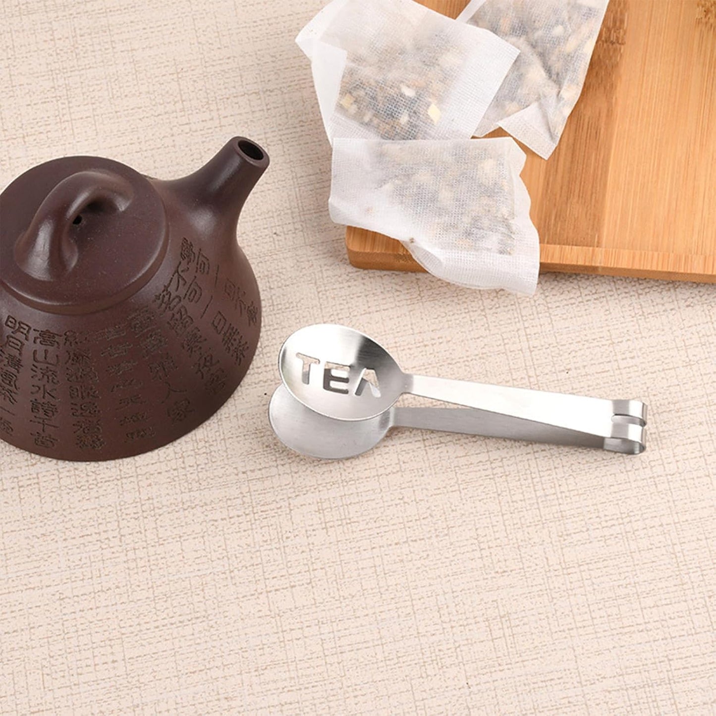 4Pcs Tea Bag Squeezer, Stainless Steel Clip On Strainer, Tea Spoon Tongs For Loose Tea Ice Sugar Cubes, Tea Bag Holder Tea Accessories For Tea Drinkers