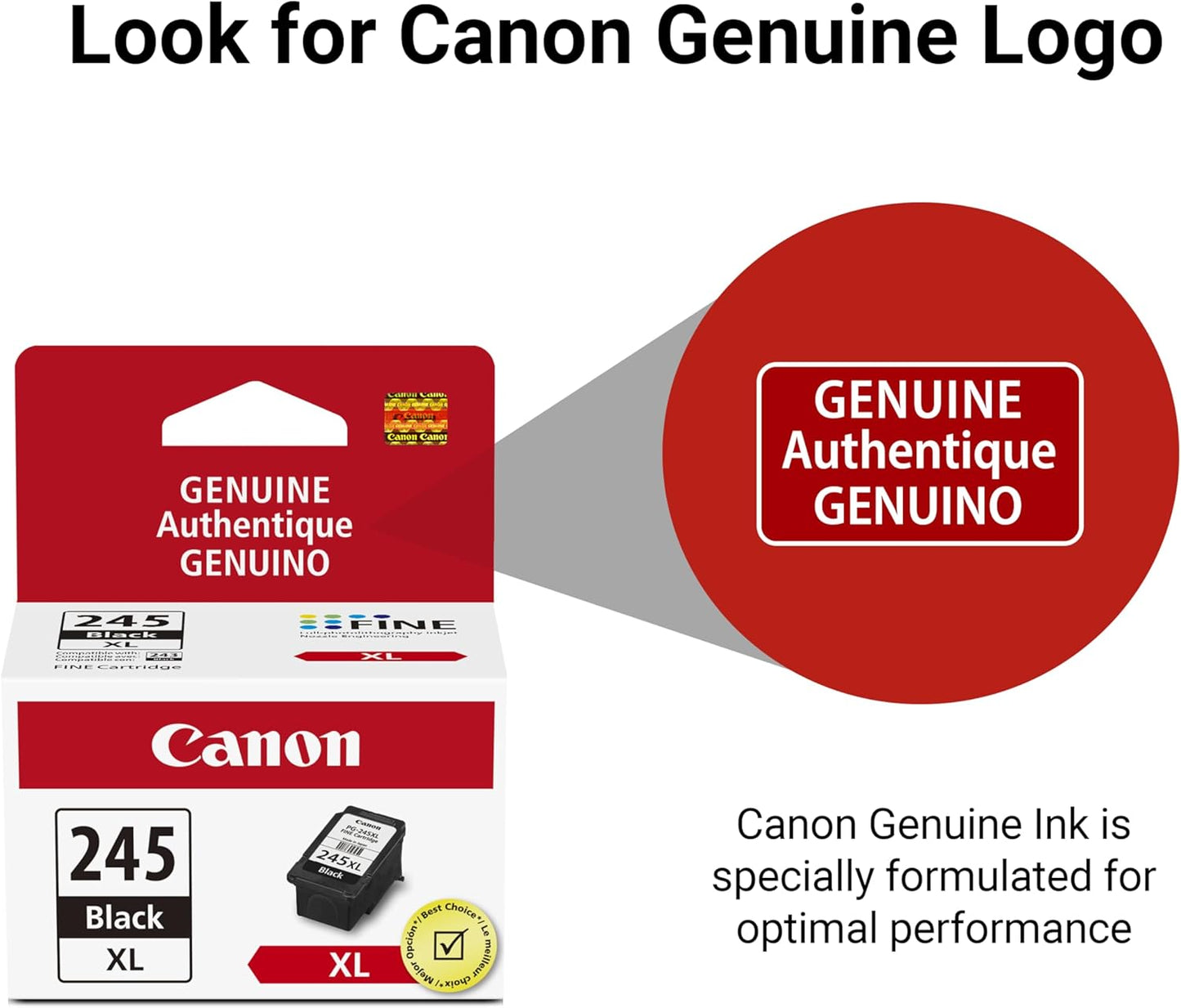 Canon PG-245 XL Genuine Black Ink Cartridge, Compatible with iP2820, MG2420/2924/2920/3020/2522/2525, MX492, TS3120/302/302a/202/202a/4520/3320