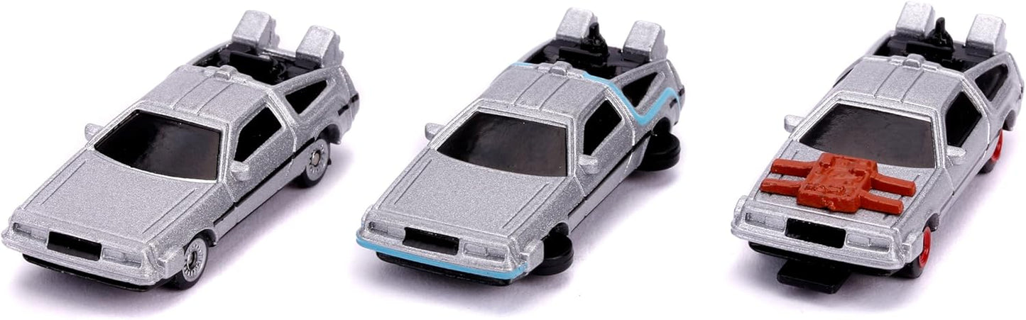 Jada Back to The Future 1.65" Nano 3-Pack Die-cast Cars, Toys for Kids and Adults