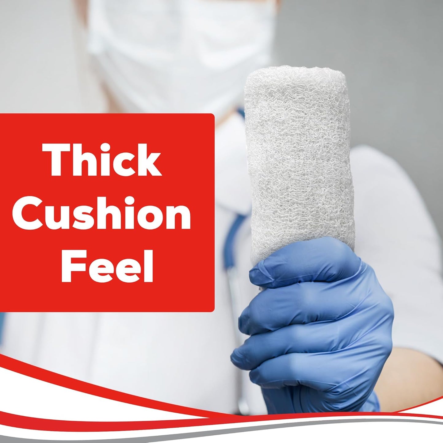 HEALQU Kerlix Type Gauze Bandage Rolls - 4 ½ in x 4.1 Yds, 6 Ply - 24 Single Sterile Pocuhes - Extra Absorbency, Latex Free, Hospital Grade Cotton Krinkle Fluff Bandage Wrap - Wound Care & First Aid