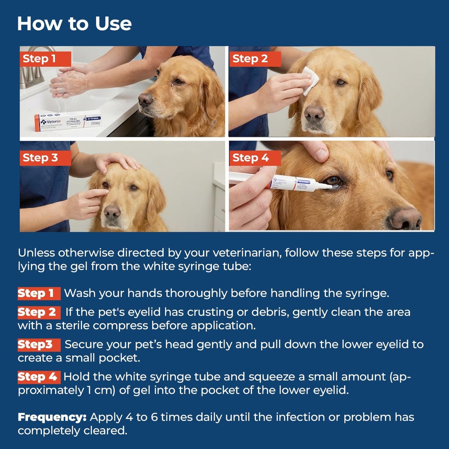 Pet Eye Cream - Natural Gentle Cleansing for Dogs, Cats, Cattle, Sheep, Horse, Bird 10 Gr. 1 Tube