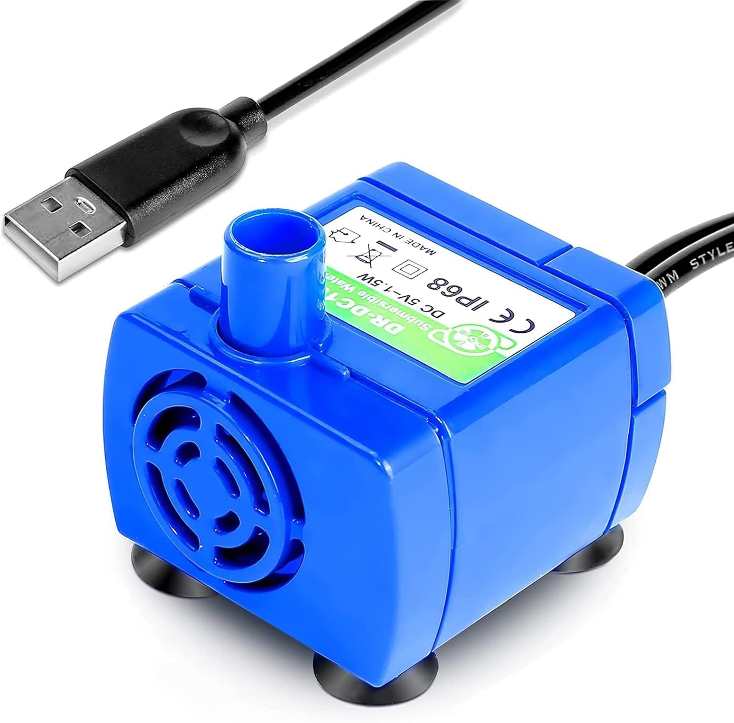 Cepheus Replacement Pump for Cat Water Fountain - Extreme Silent Pet Fountain DR-DC160 Pump with 6 ft USB Cable Cord for Automatic Cat Water Fountain Stainless Steel (No Adapter)