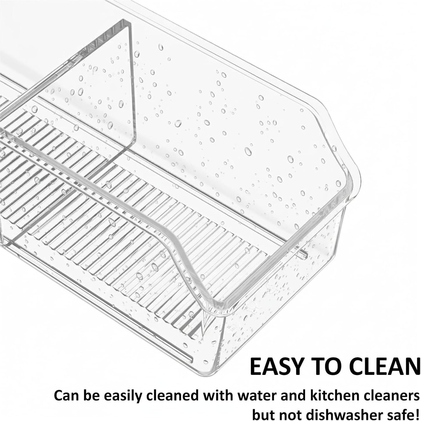 Tea Bag Organizer, Tea Bag Holder Box Storage Bin, Clear Tea Packet Plastic Drawer, Sugar Packet, Coffee, Condiment, Spice Bag Holder for Kitchen Cabinet, Countertop, Fridge