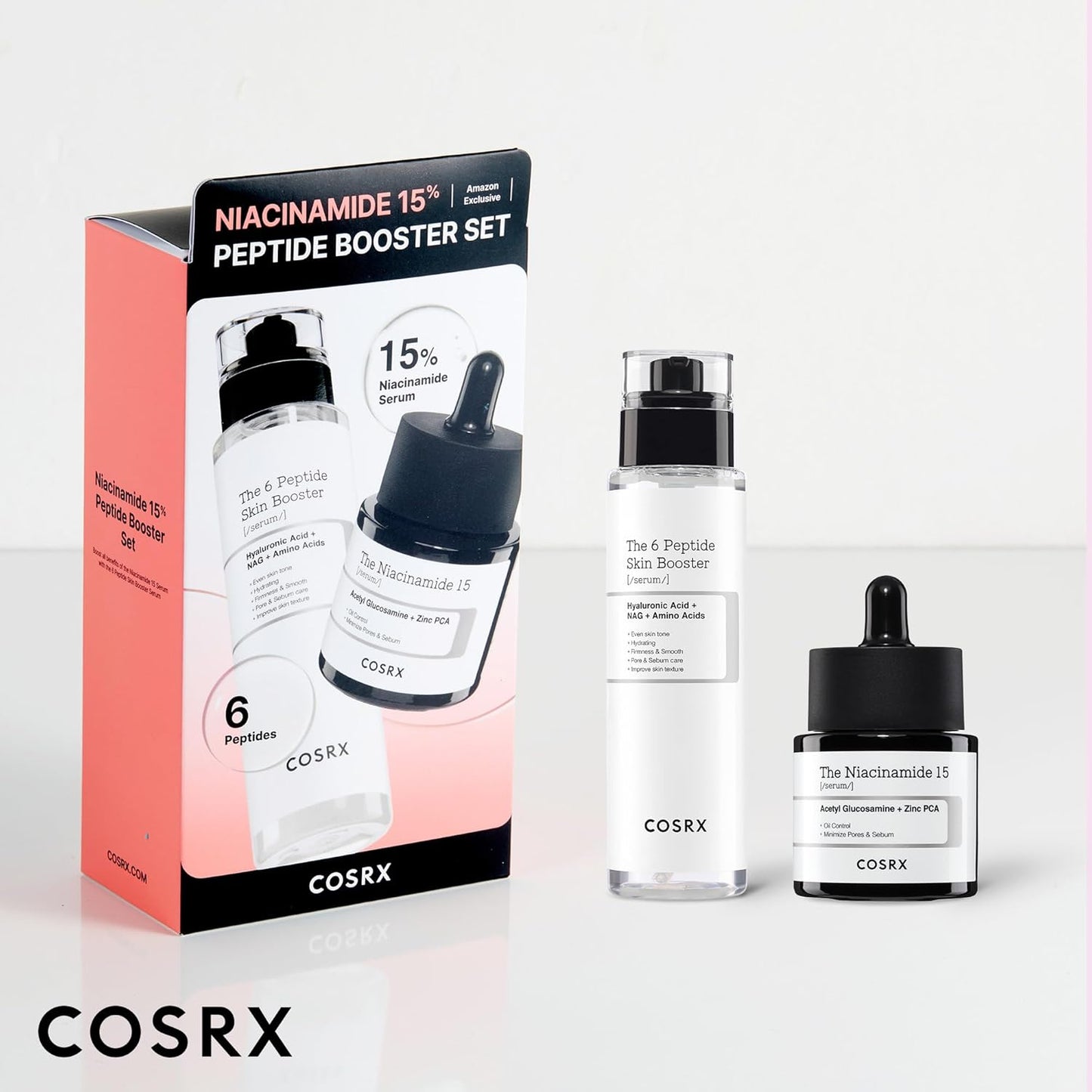COSRX Niacinamide 15% Peptide Booster Set - Amazon Exclusive - Korean Skin Care Set, Gift Sets, Niacinamide Serum, Face Serum