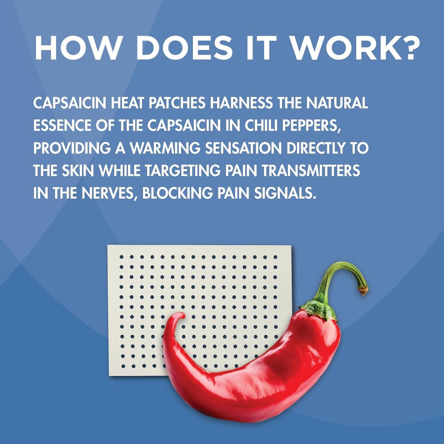 HealthWise Targeted Warming Capsaicin Heat Patch | Back & Large Areas | 20-Count | 5.25” x 7” | Topical Analgesic | Soothes Minor Aches and Pains
