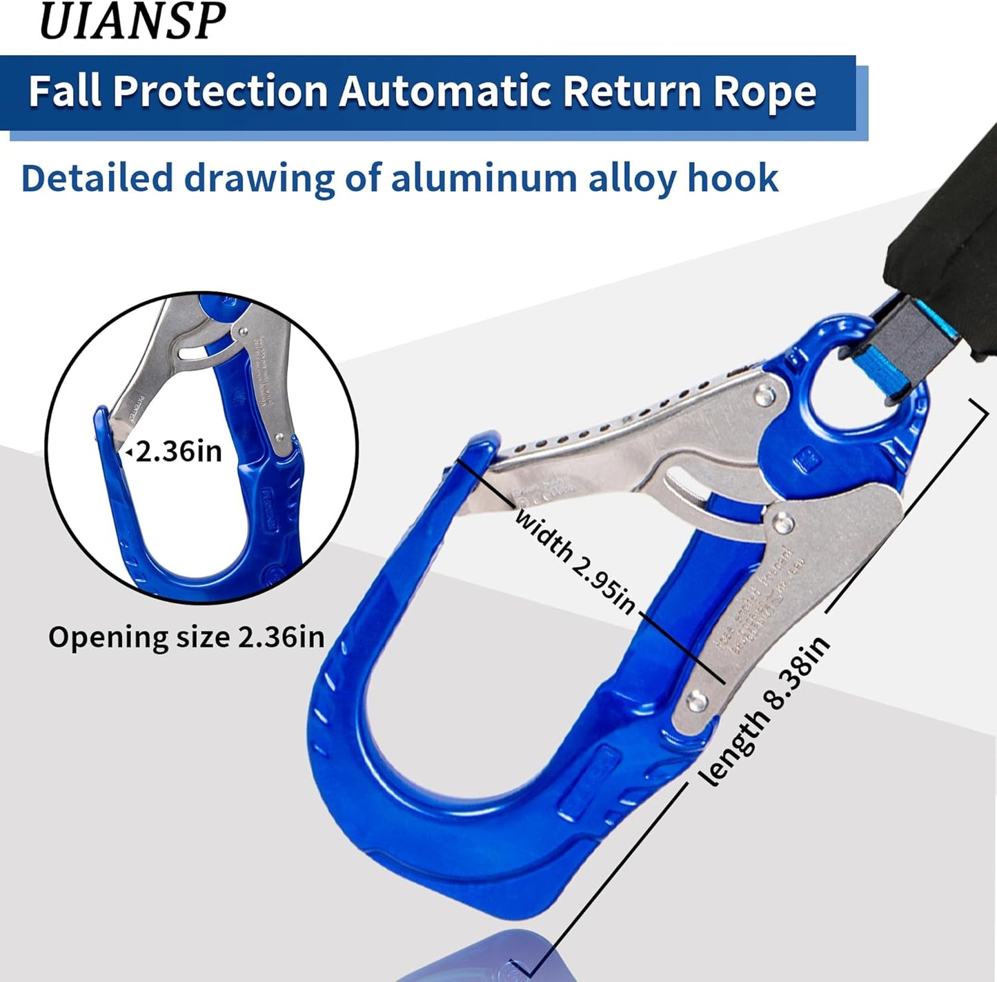 6ft Self Retracting Lifeline Retractable Fall Arrest Construction Roofing/Fall Protection Retractable Safety Lanyard External Shock Absorber Fall Arrest Safety