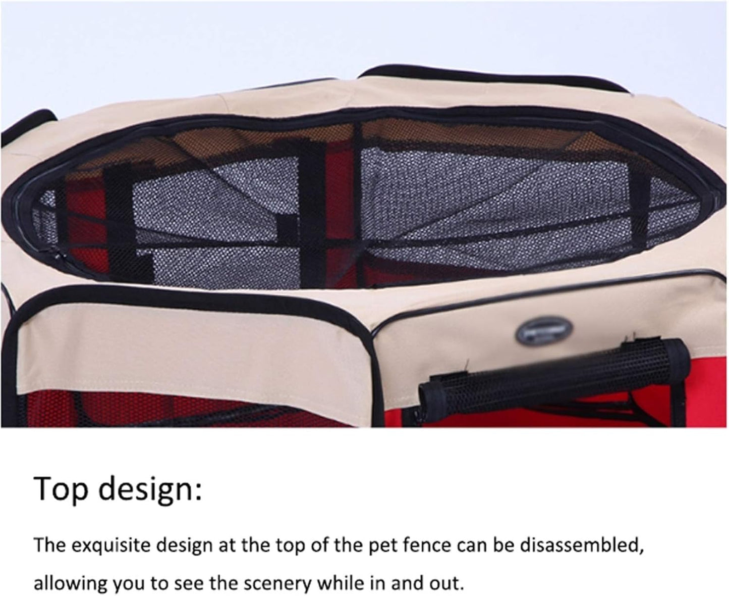 Dog cage Green Pet Portable Foldable Playpen Exercise Kennel Dogs Cats Indoor/Outdoor Removable Mesh Shade Cover Dog House (X)