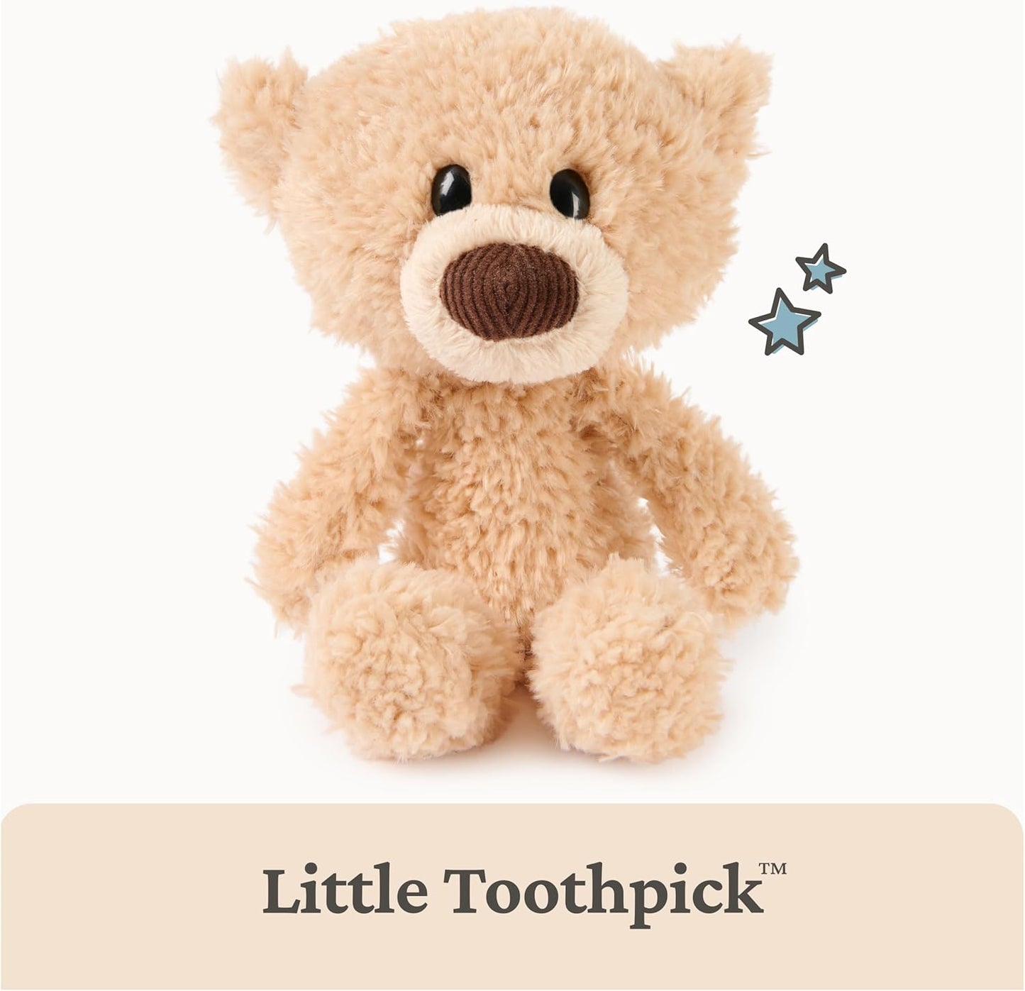 GUND Toothpick Teddy Bear, Little Stuffed Animals, Classic Plush Toys for Ages 1 and Up, Beige, 7”