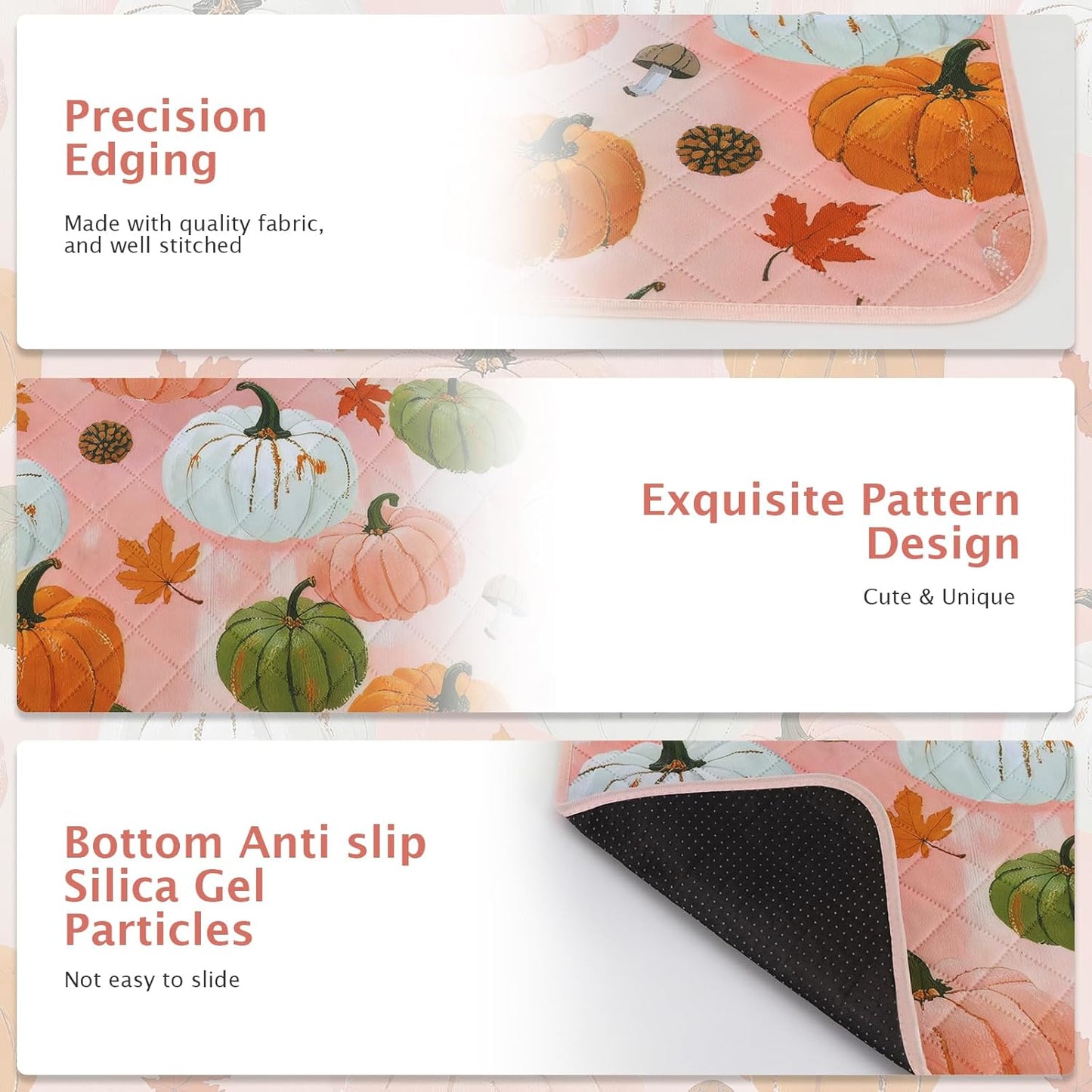 IEUUMLER Washable Pee Pads for Dogs, 2 Pack Pumpkin Pattern Reusable Waterproof Puppy Potty Pads, Non-Slip Absorbent Pet Training Pads for Playpen Crate Bed EU016 Pink Pumpkin, 24x18