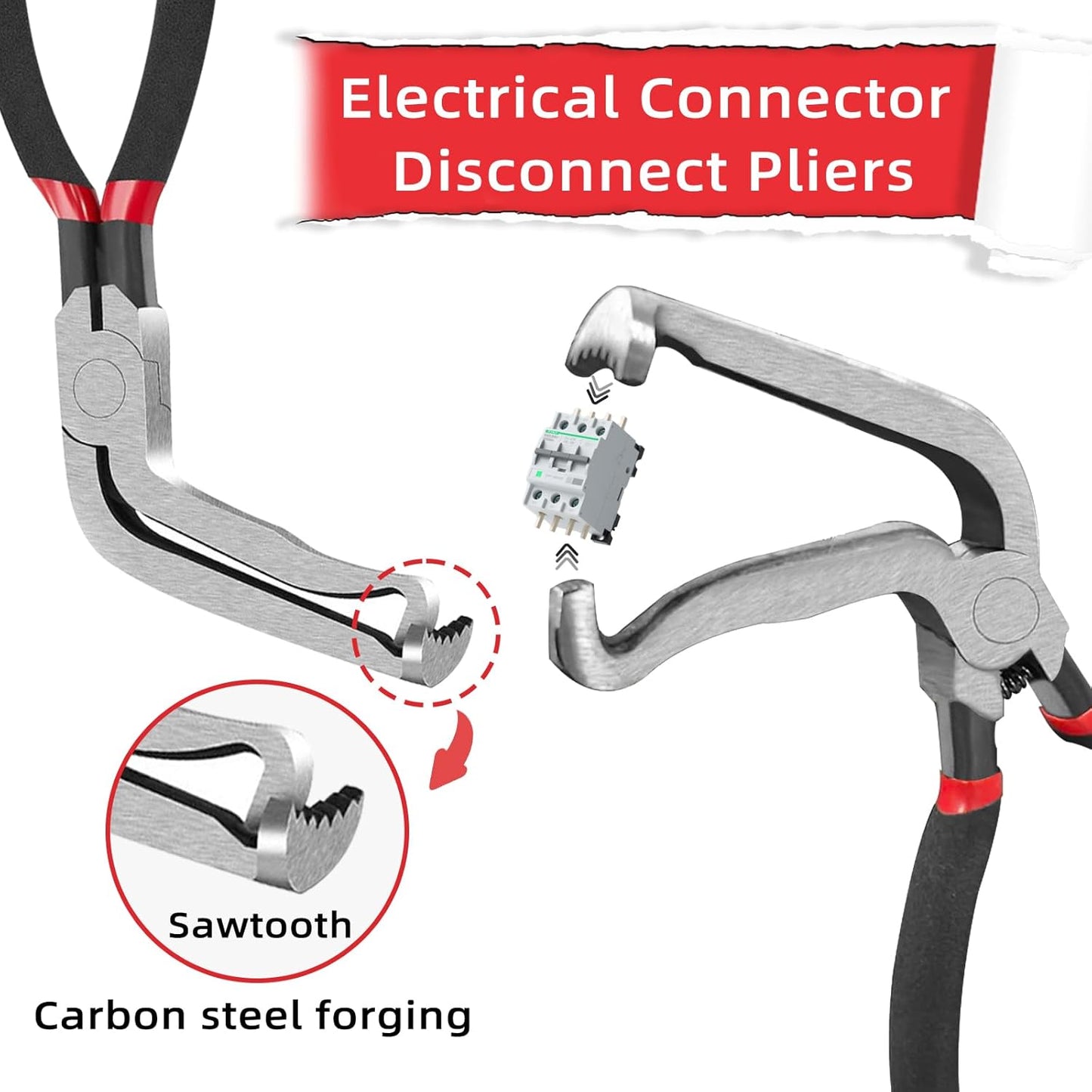 Electrical Disconnect Pliers, 7 pcs Electrical Disconnect Pliers for Cars, Connector Removal Tool for Push Tab Style Plugs